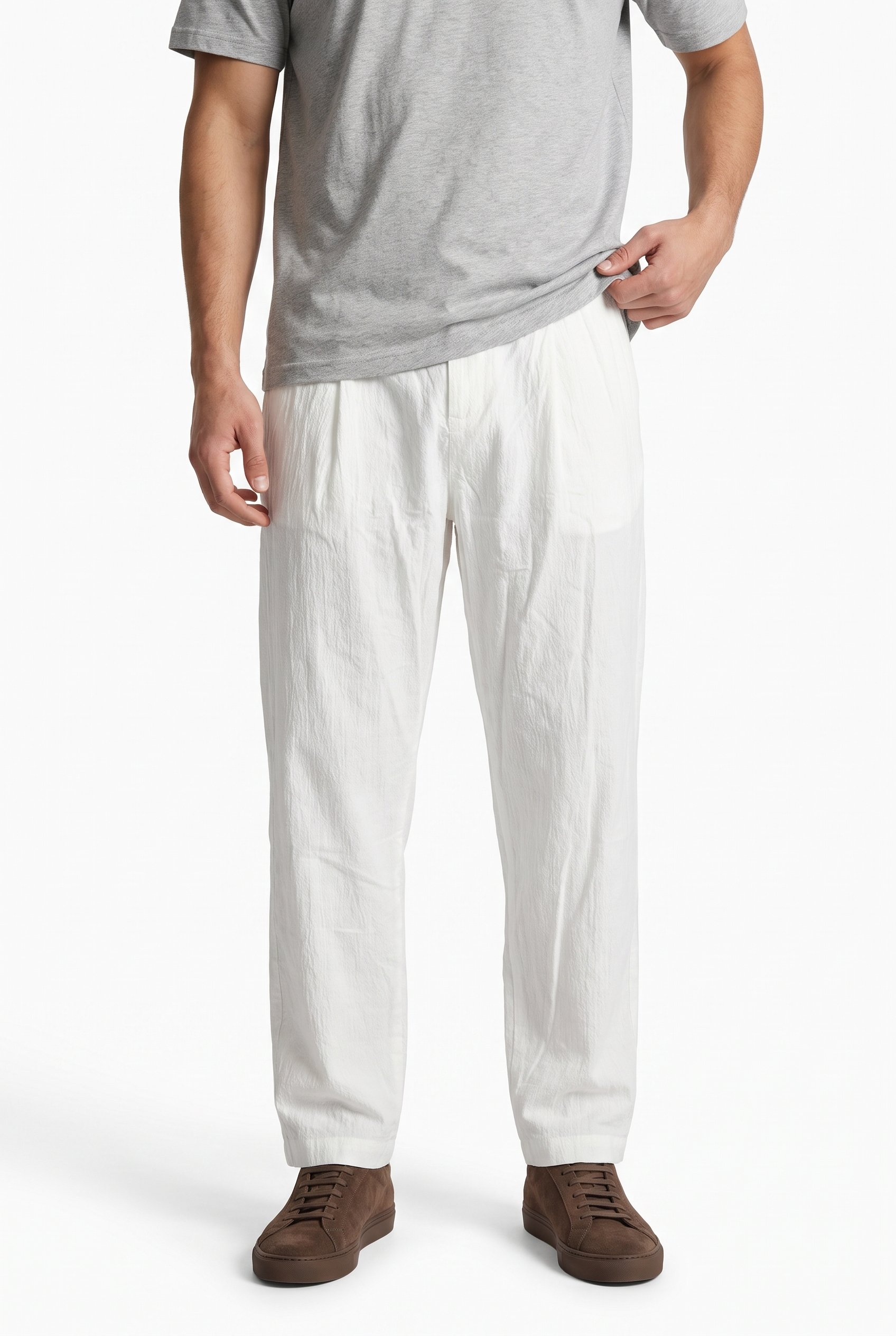 Erkek Pile Detaylı Tensel Baggy Pantolon Siyah