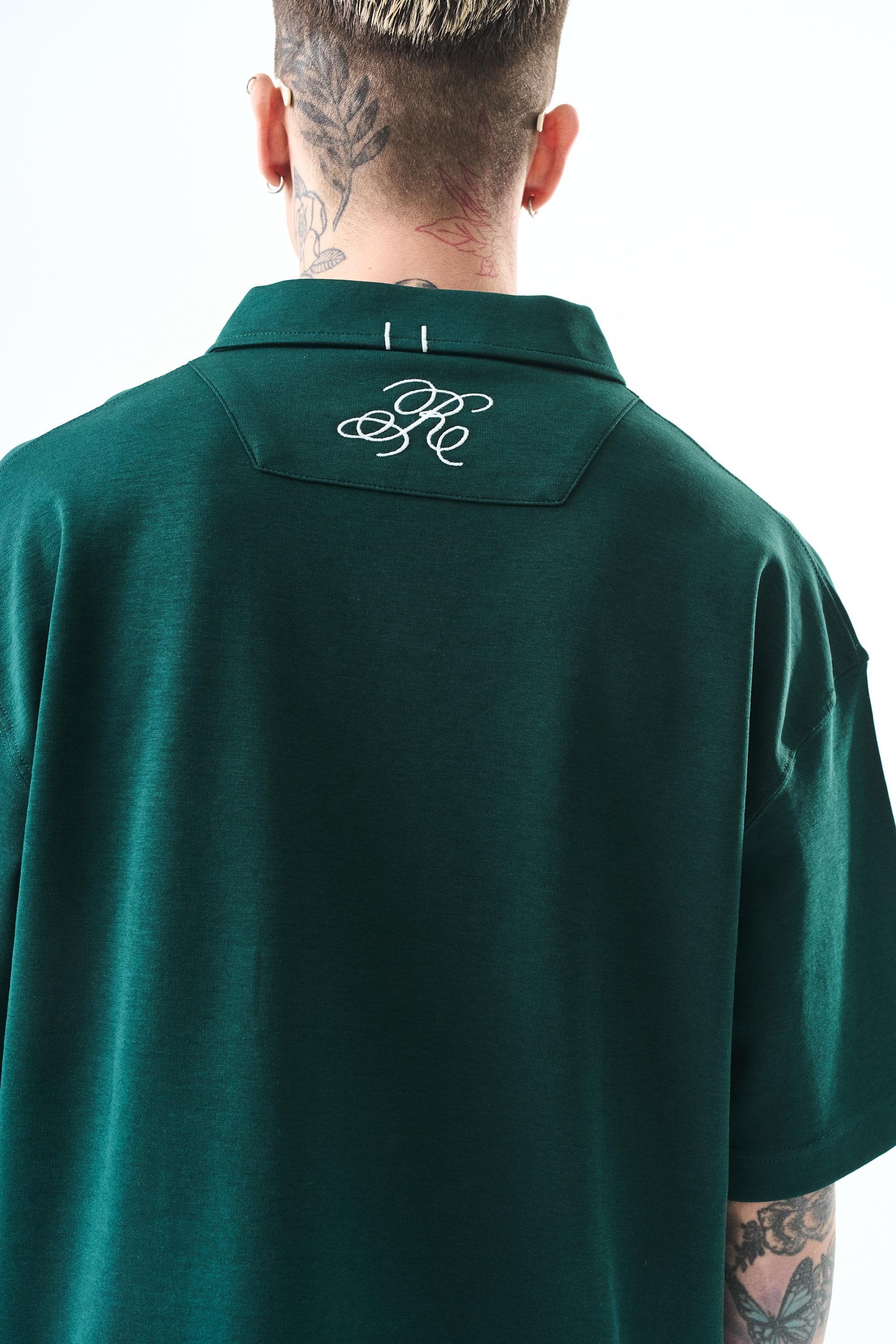 Erkek Polo Yaka Oversize T-Shirt Nefti