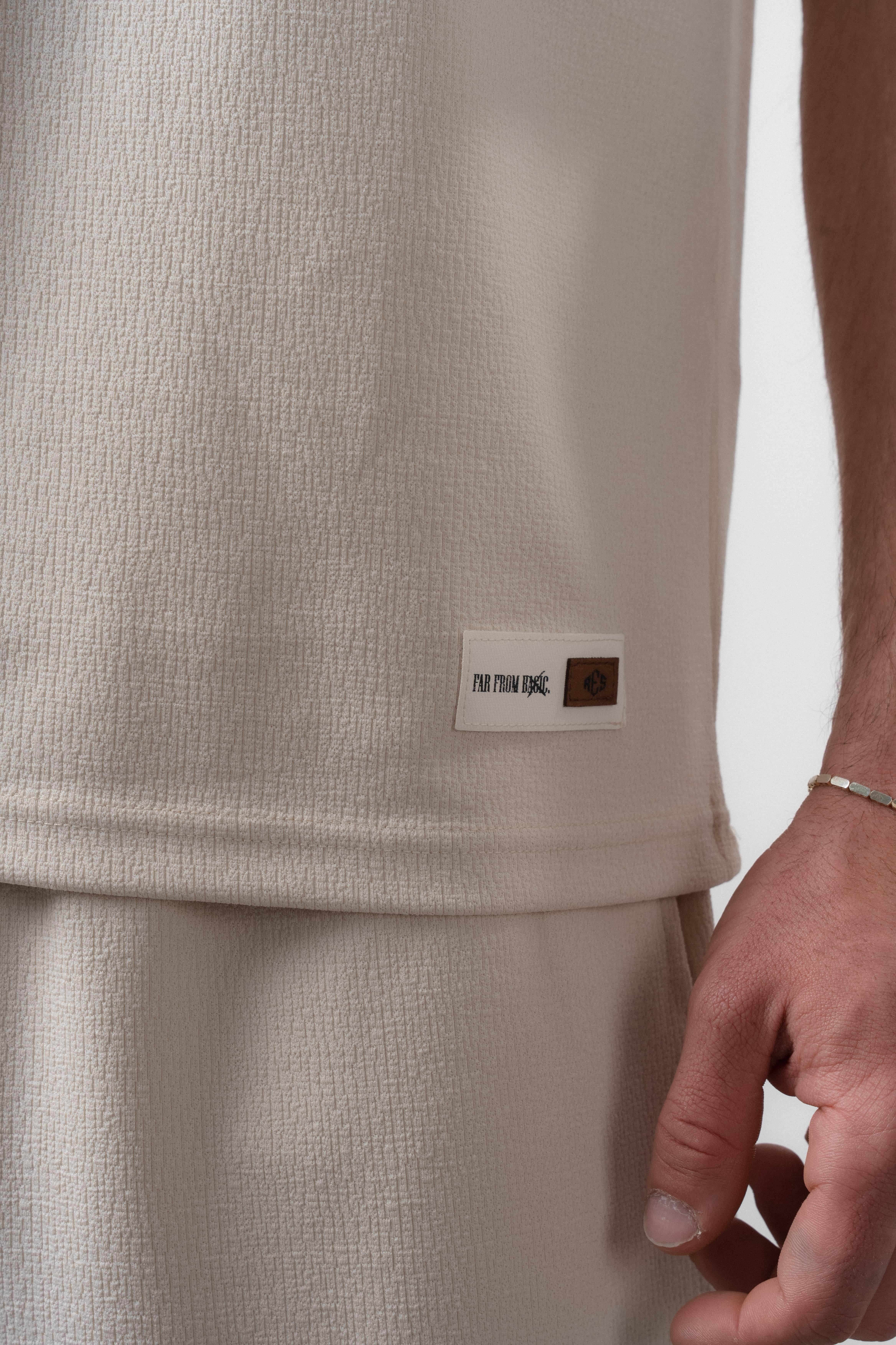Erkek Polo Yaka Regular Fit T-Shirt Şort Takım Bej