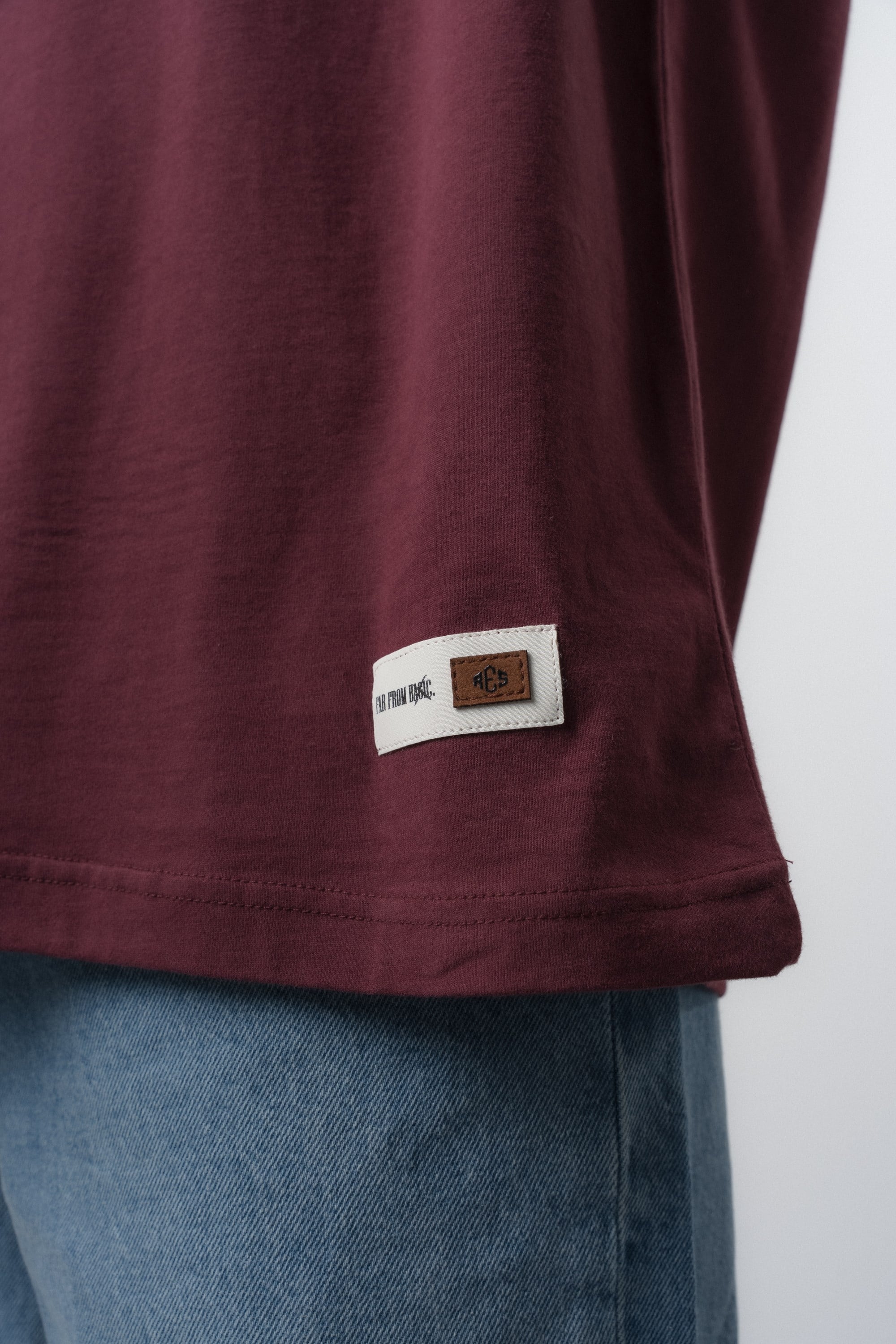 Erkek Private Baskılı Oversize T-Shirt Vişne