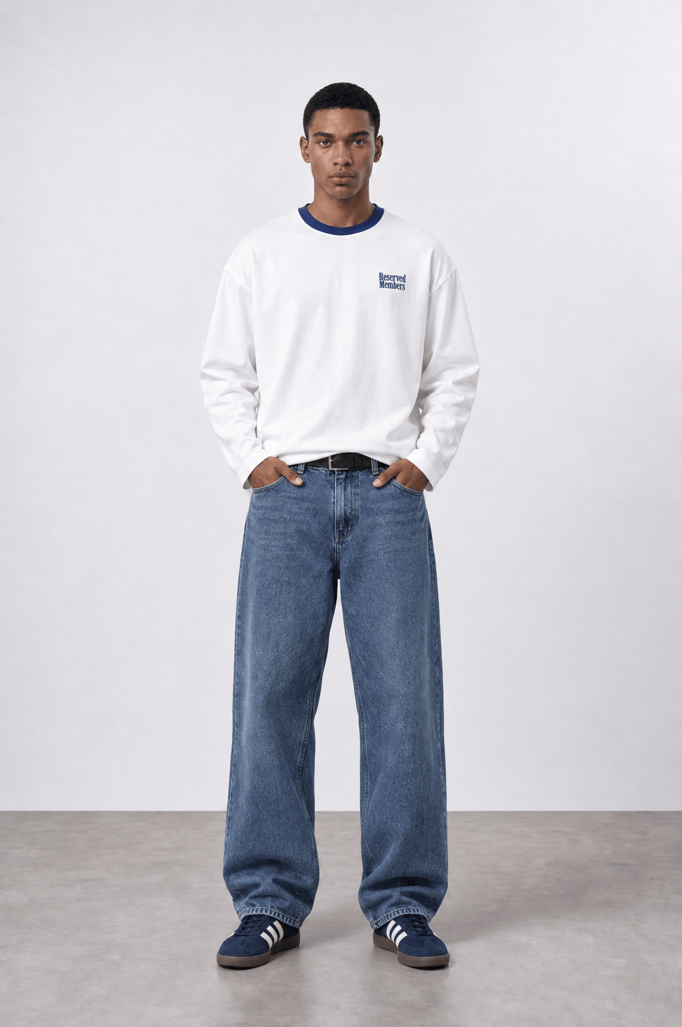 Erkek Reserved Members Baskılı Oversize Sweatshirt Ekru