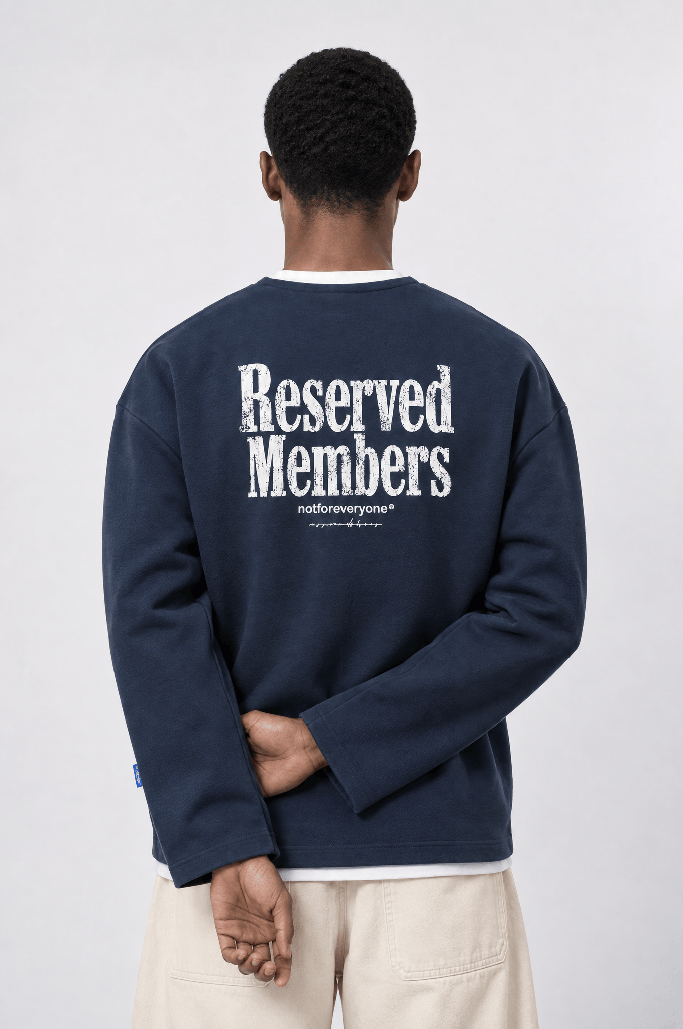 Erkek Reserved Members Baskılı Oversize Sweatshirt Petrol