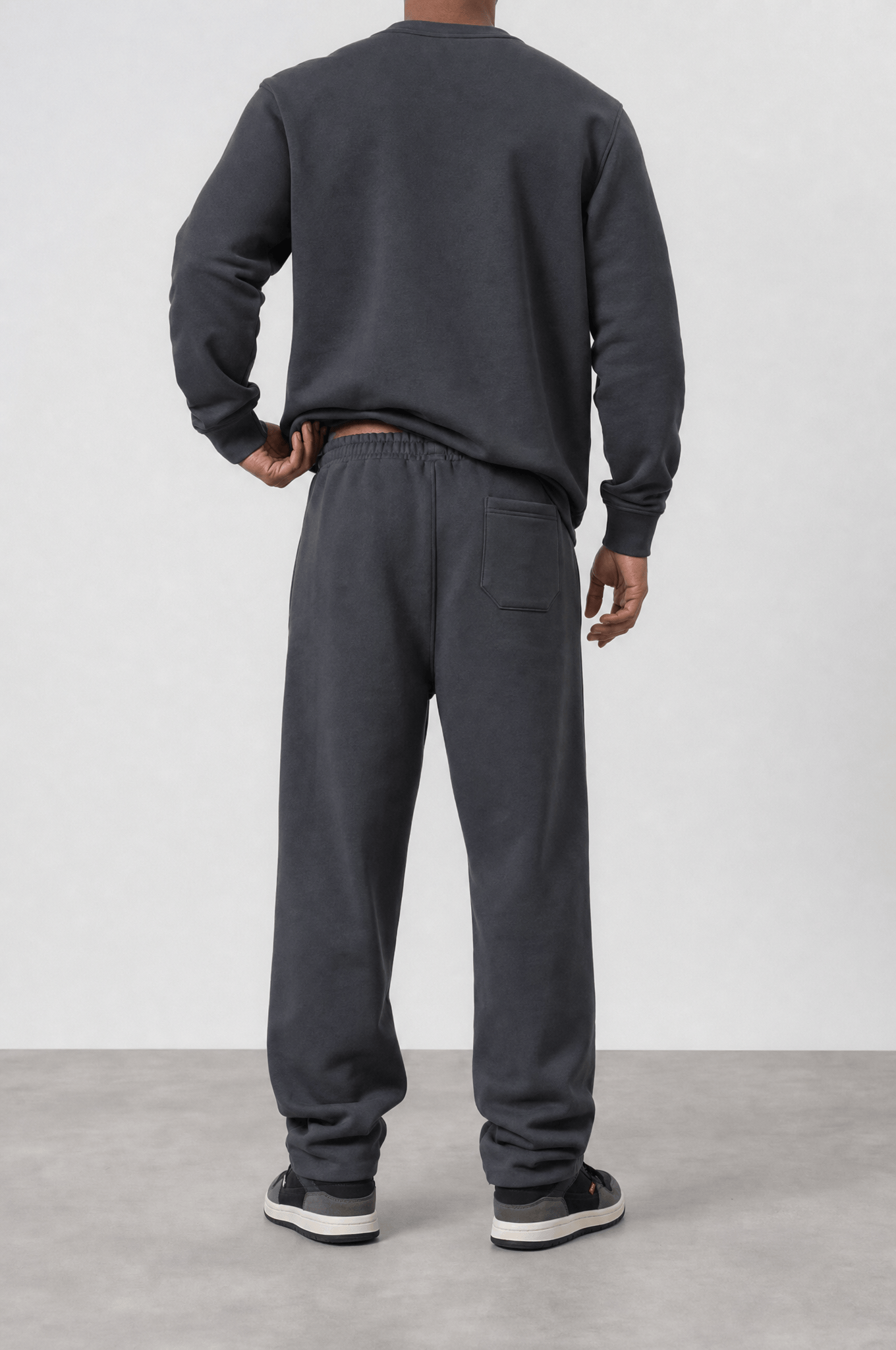 Erkek Respire Basic Baggy Eşofman Altı Füme