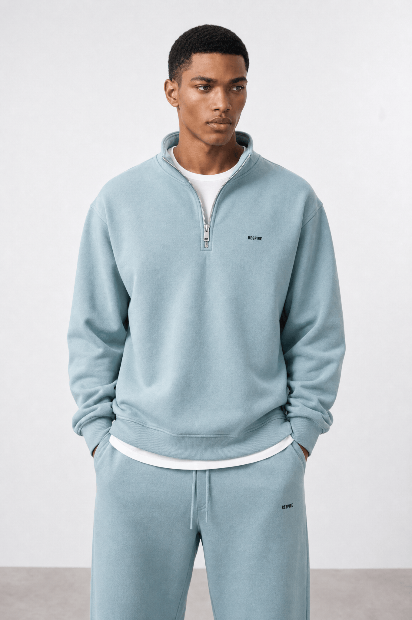 Erkek Respire Basic Half Zip Oversize Sweatshirt Prada