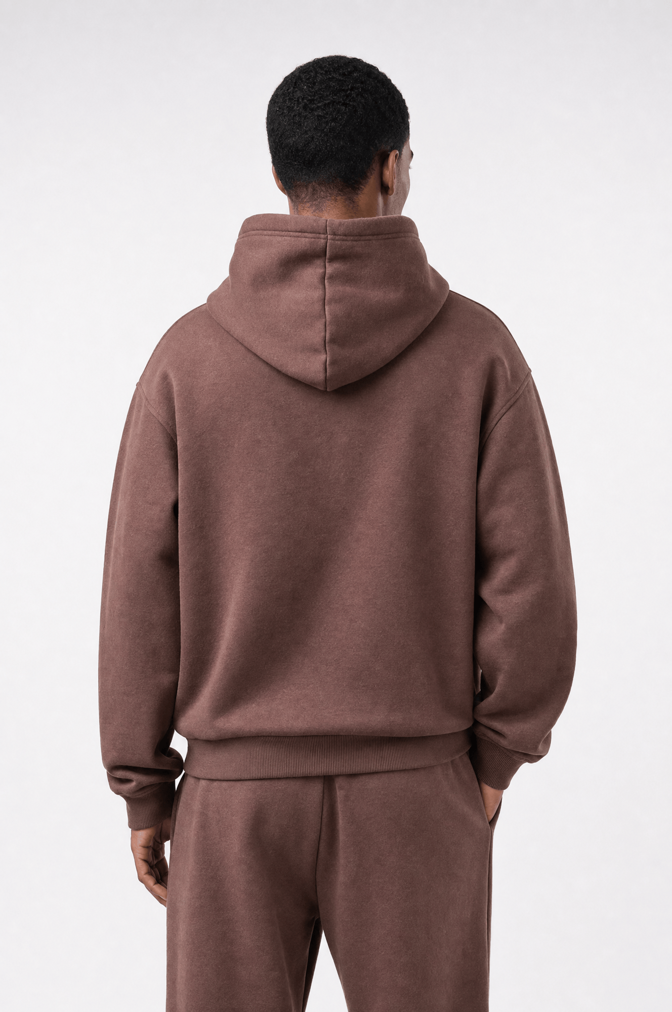 Erkek Respire Basic Oversize Hoodie Kakao