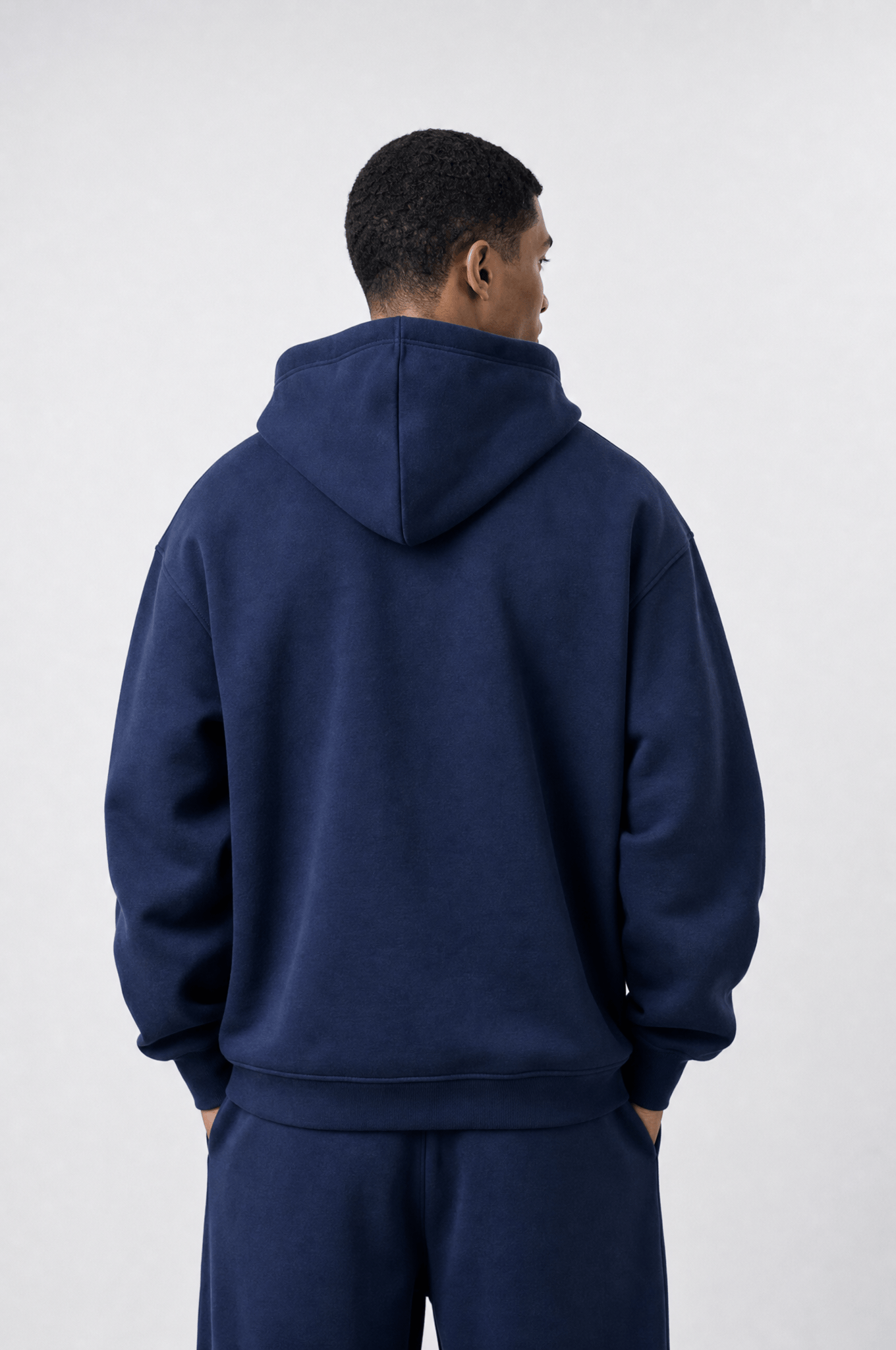 Erkek Respire Basic Oversize Hoodie Lacivert