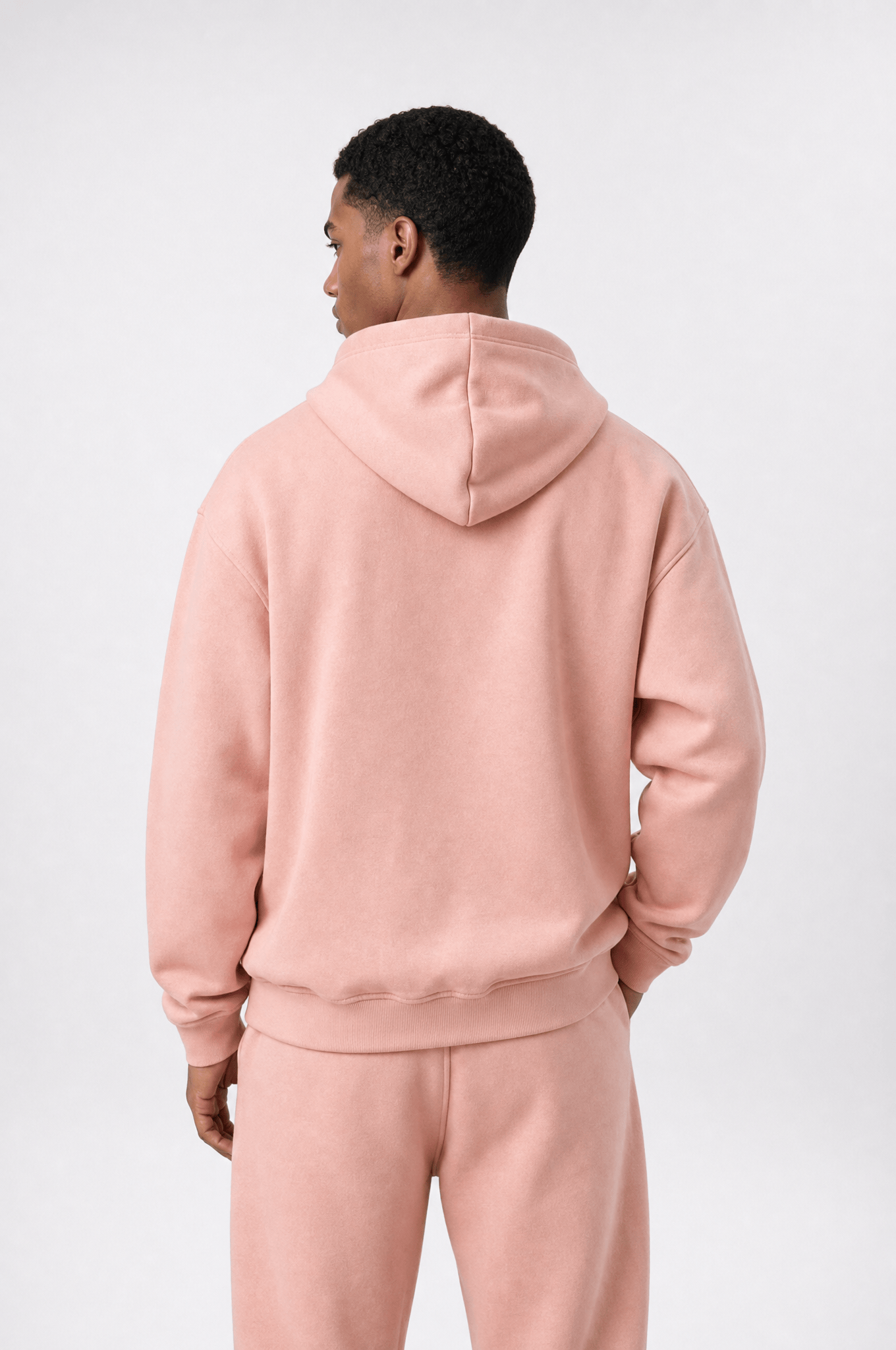 Erkek Respire Basic Oversize Hoodie Pembe