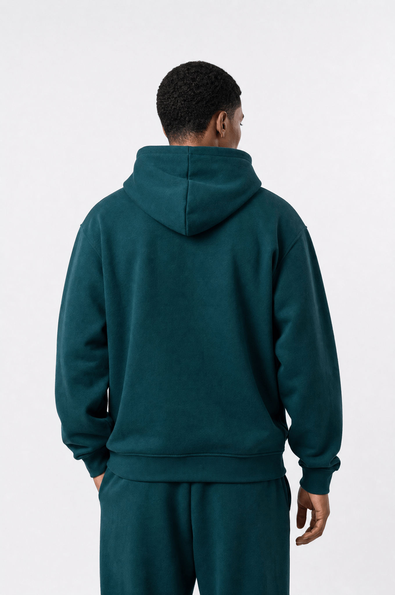 Erkek Respire Basic Oversize Hoodie Zümrüt