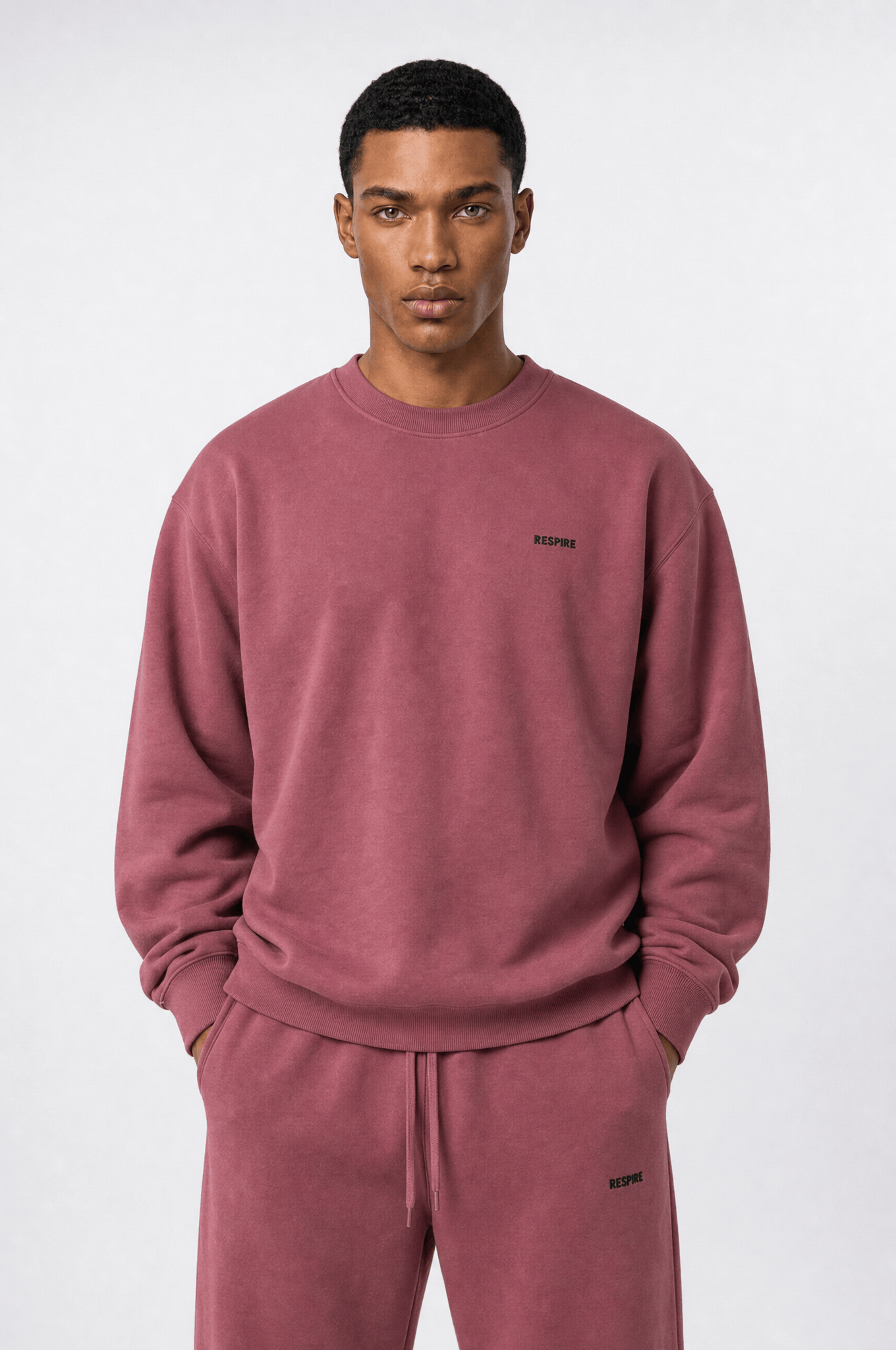 Erkek Respire Basic Oversize Sweatshirt Gül