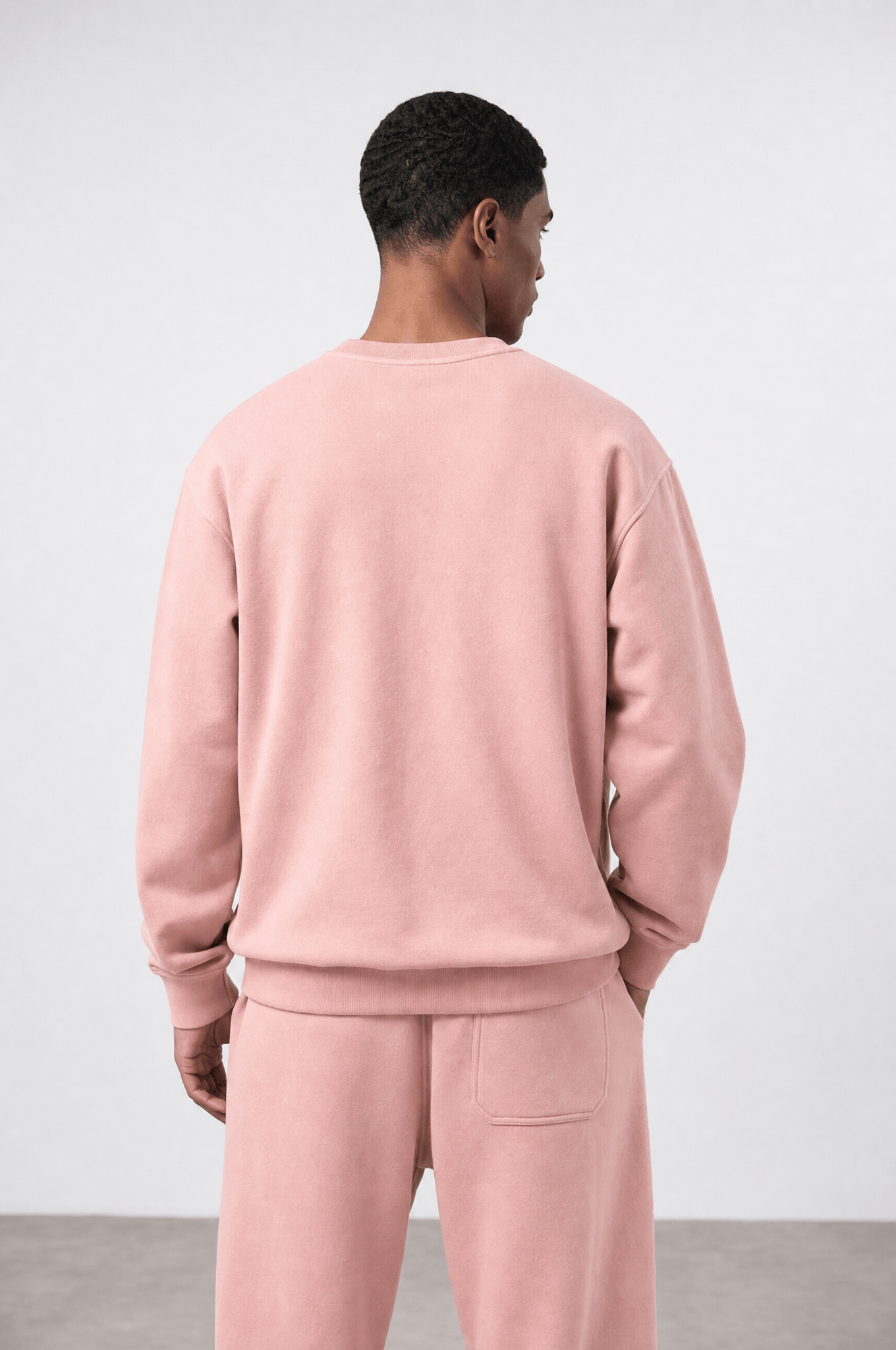 Erkek Respire Basic Oversize Sweatshirt Pembe