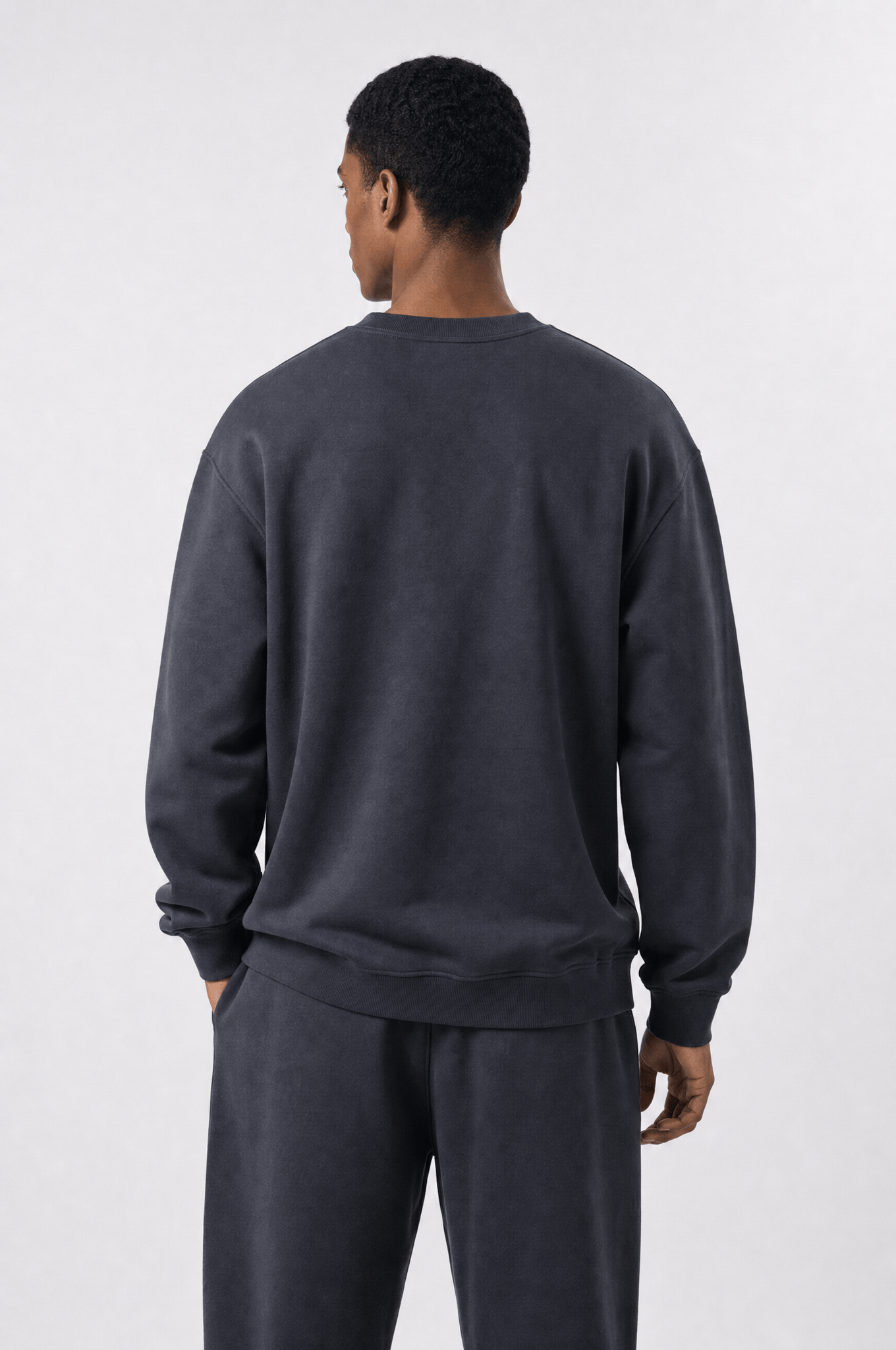 Erkek Respire Basic Oversize Sweatshirt Füme