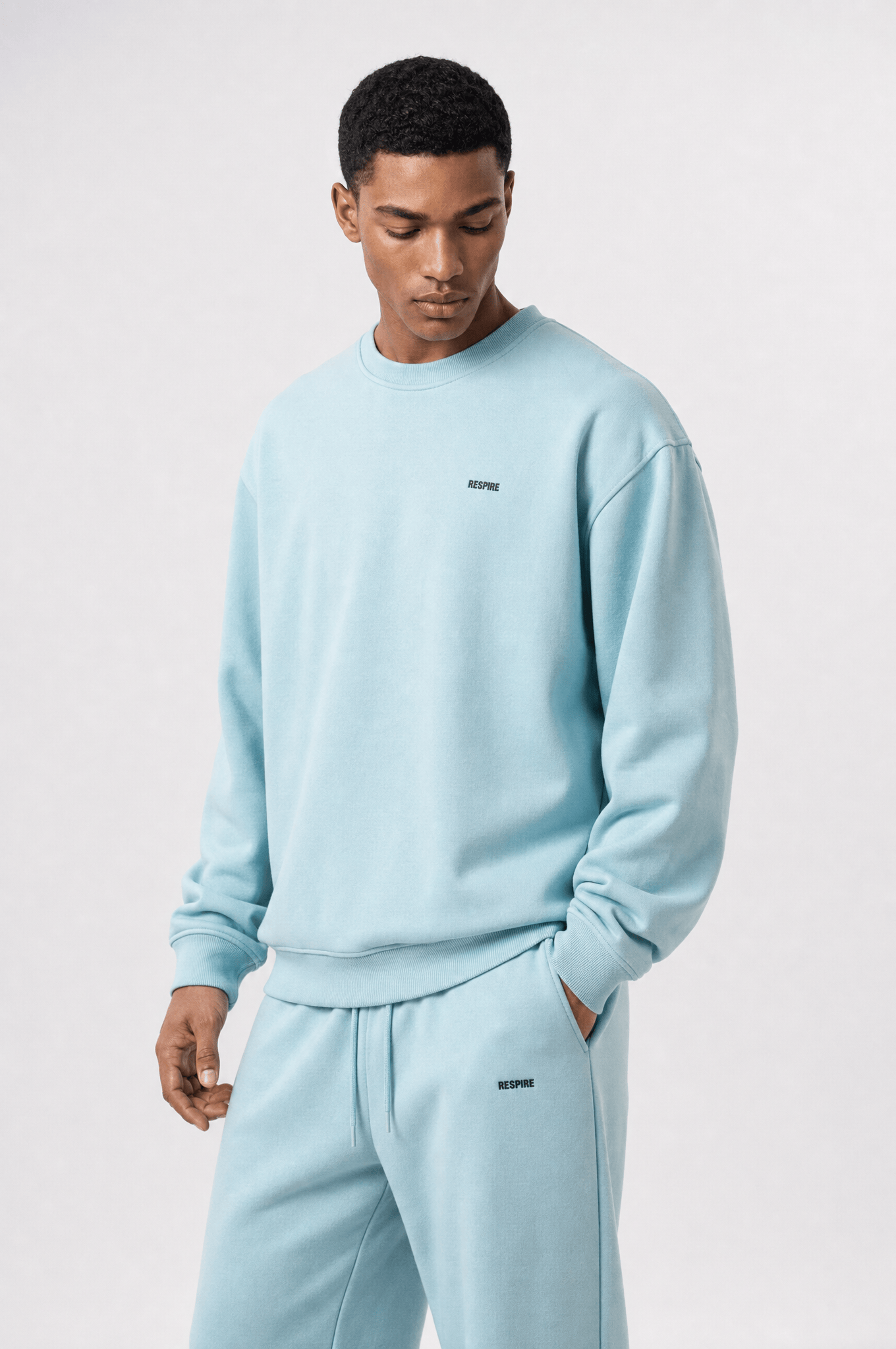 Erkek Respire Basic Oversize Sweatshirt Bebe Mavi