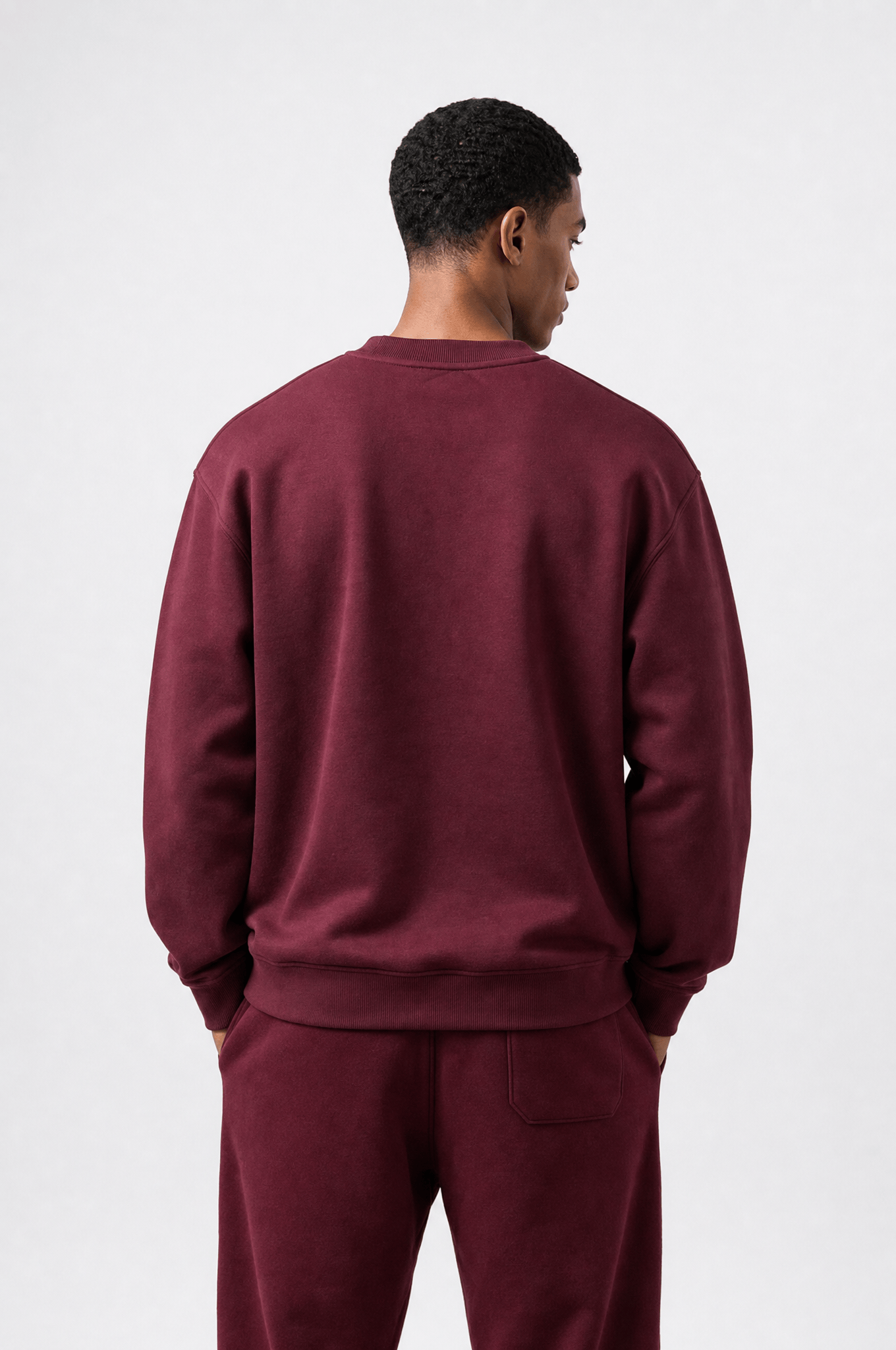Erkek Respire Basic Oversize Sweatshirt Bordo