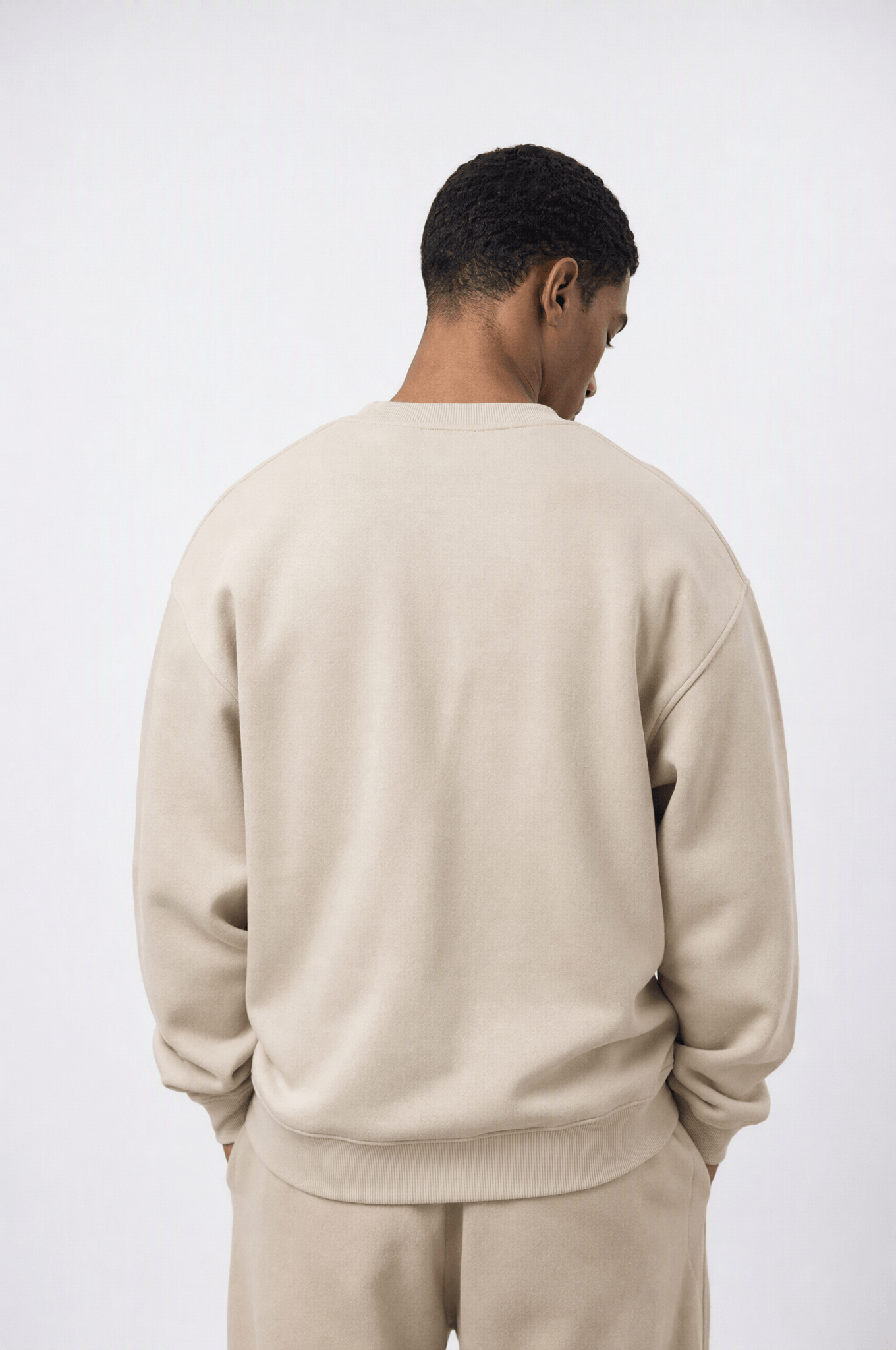 Erkek Respire Basic Oversize Sweatshirt Bej