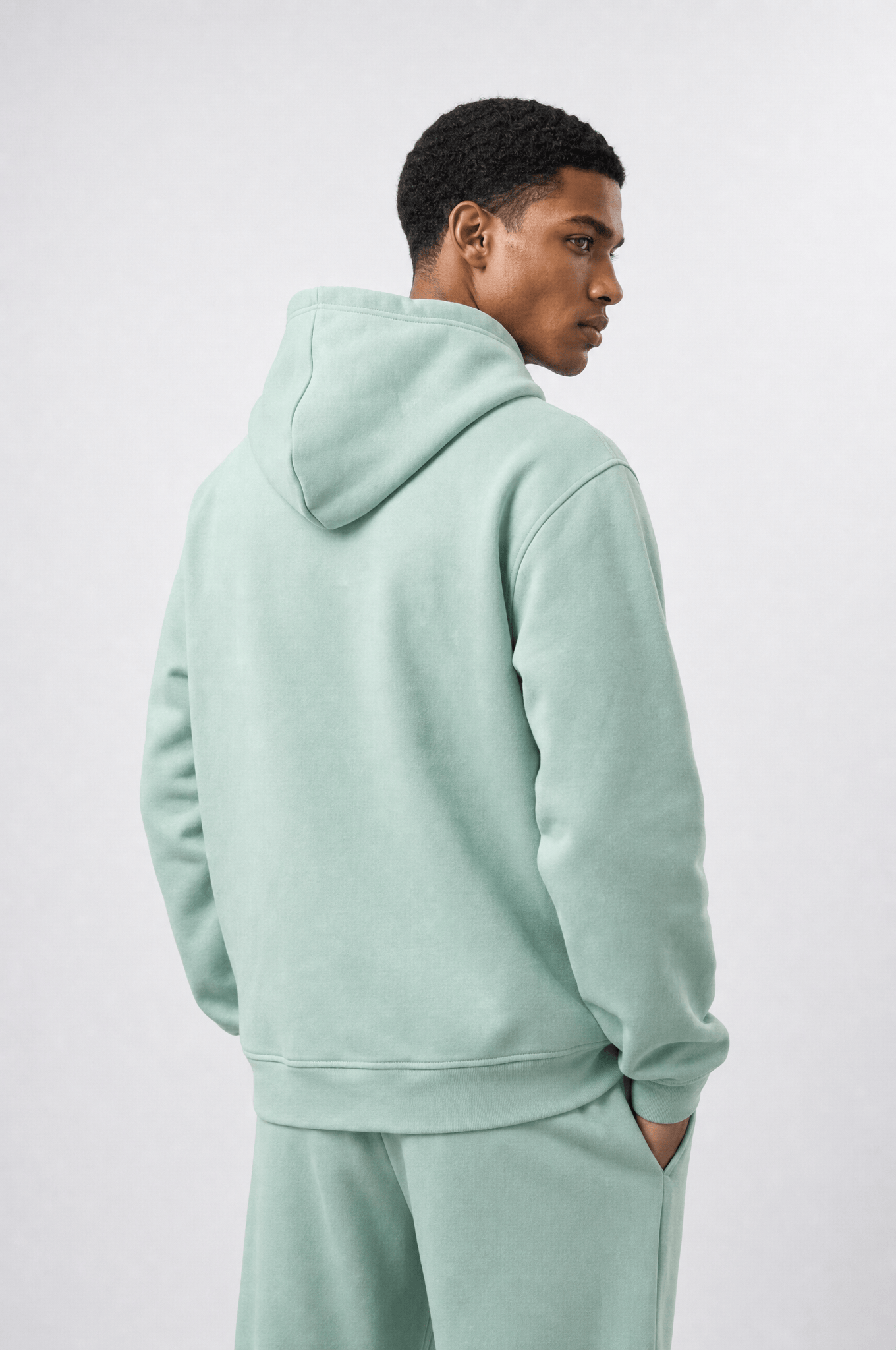 Erkek Respire Basic Oversize Zip Su Yeşili