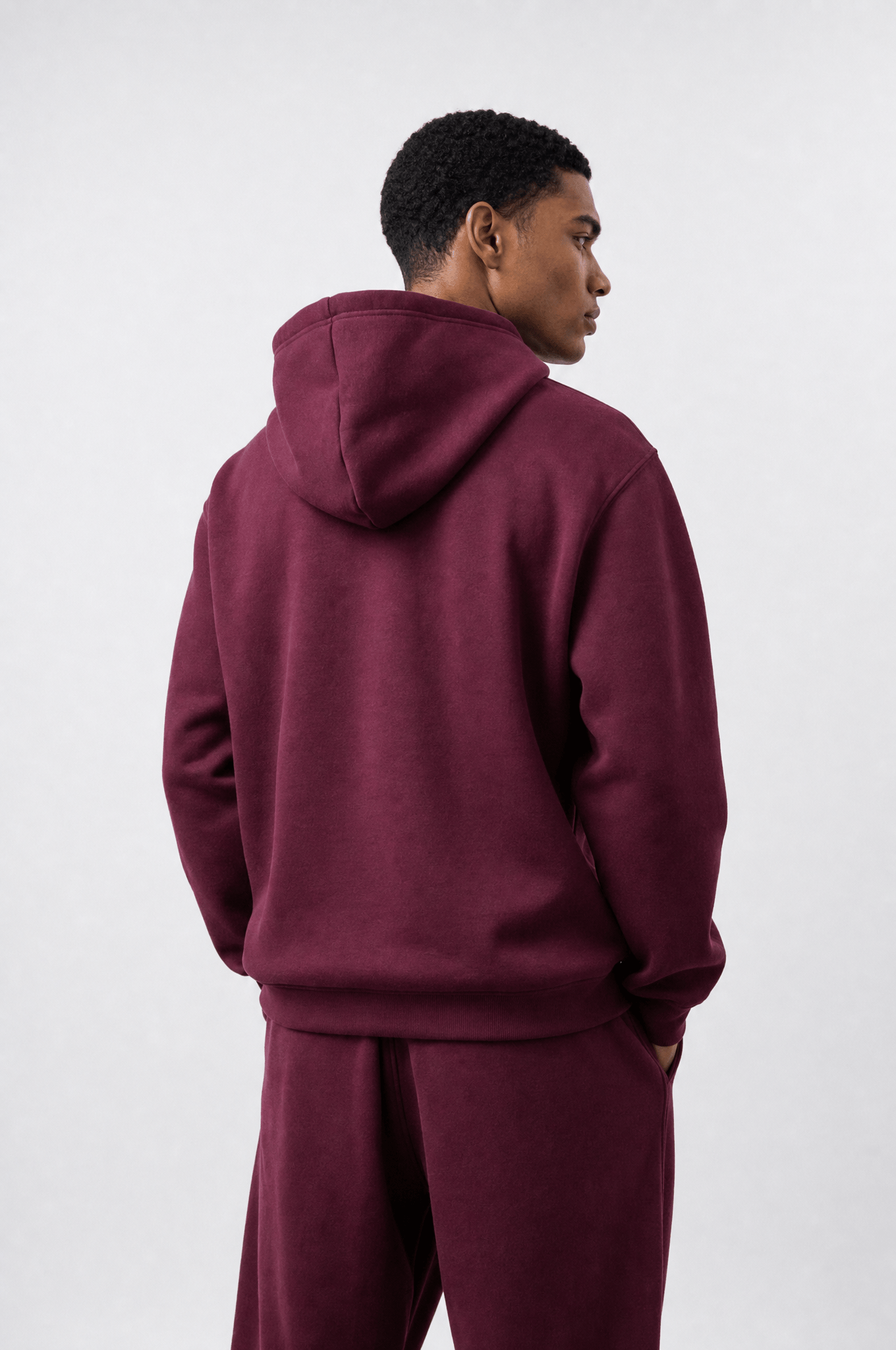 Erkek Respire Basic Oversize Zip Vişne