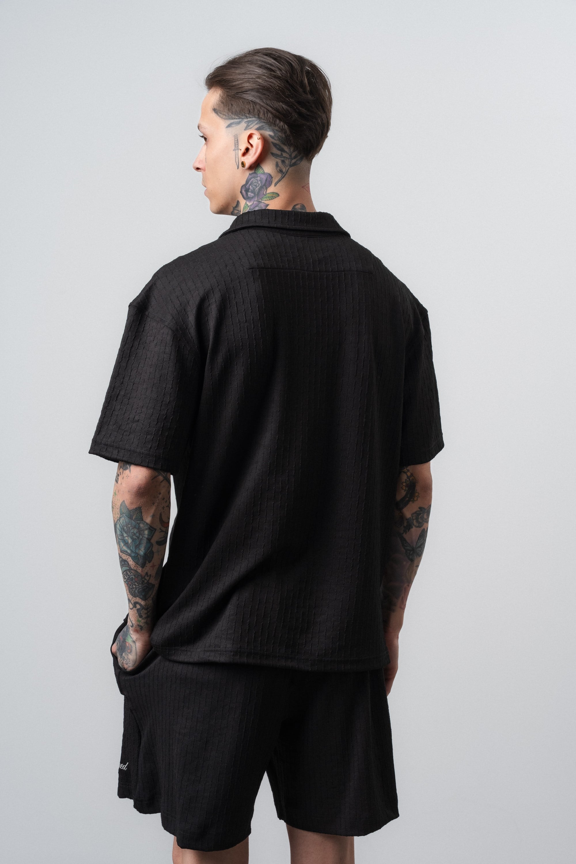 Erkek Respire Relined Yazılı Regular Fit T-Shirt Siyah