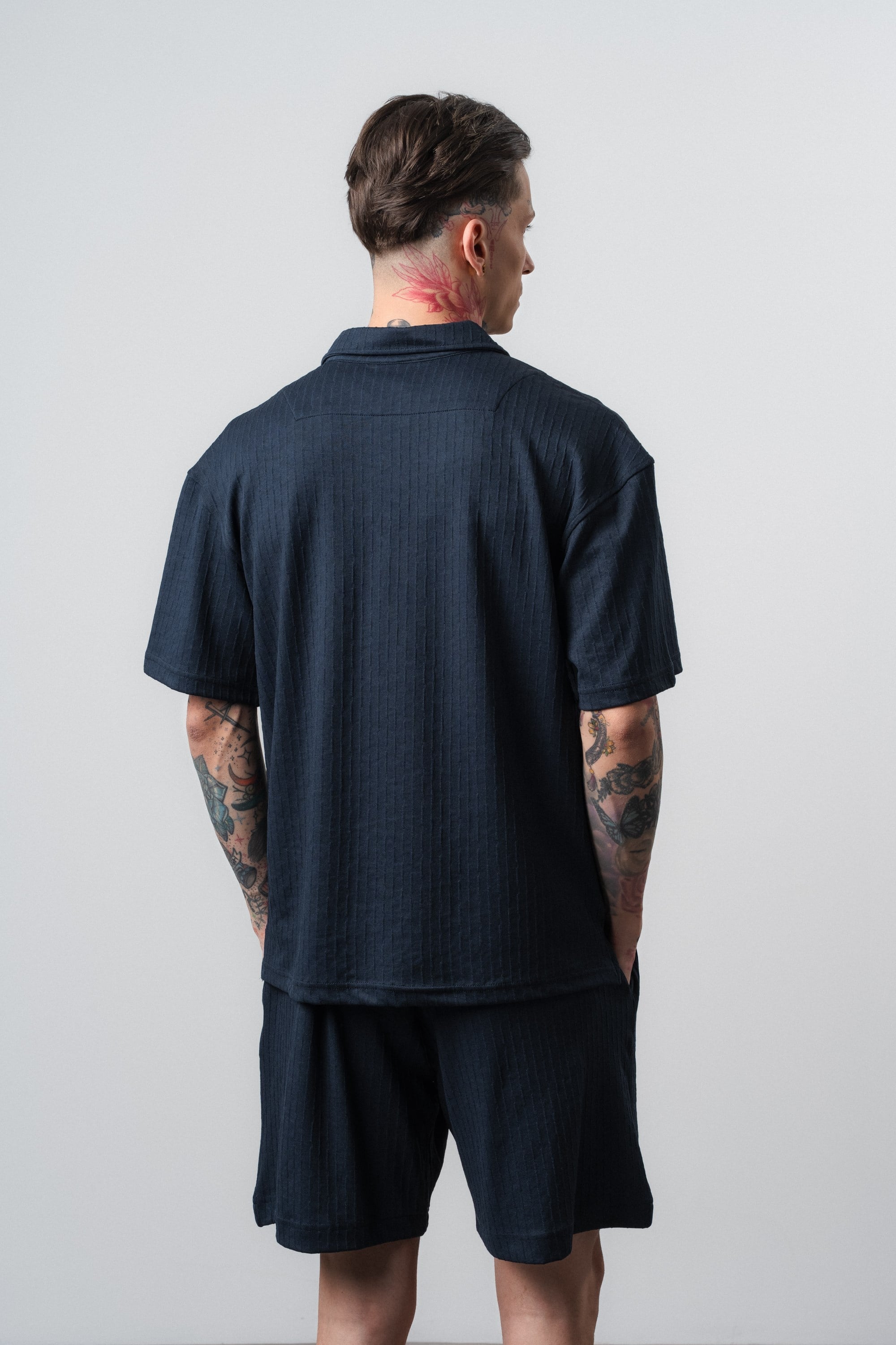 Erkek Respire Relined Yazılı Regular Fit T-Shirt Lacivert