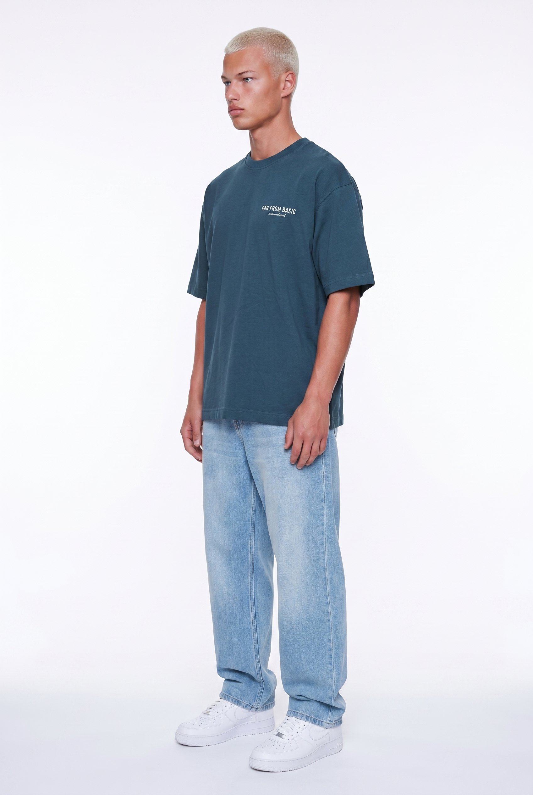 Erkek Respire x Itsbyzey Baskılı Oversize T-Shirt Petrol