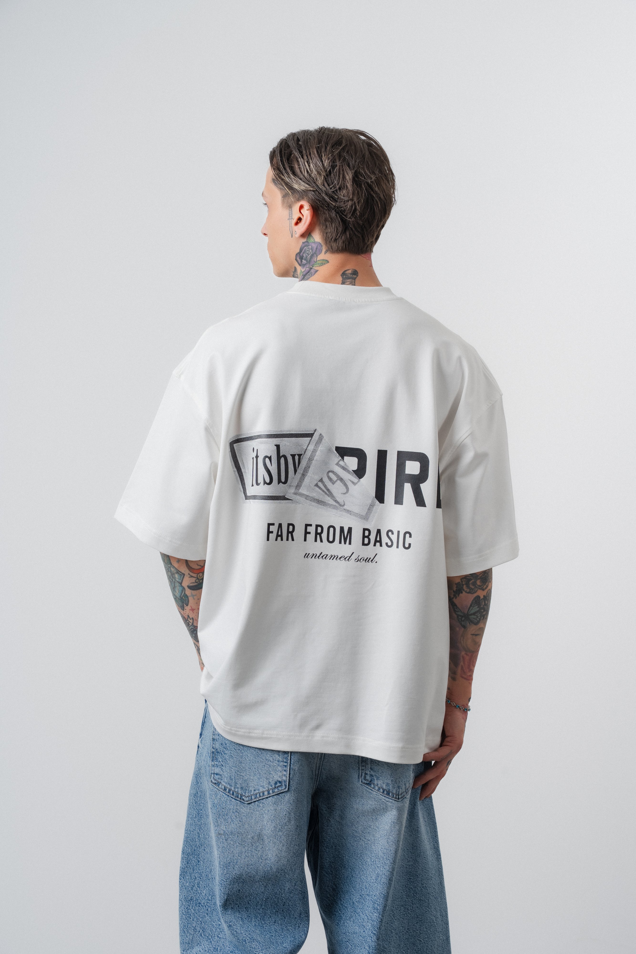 Erkek Respire x Itsbyzey Baskılı Oversize T-Shirt Beyaz