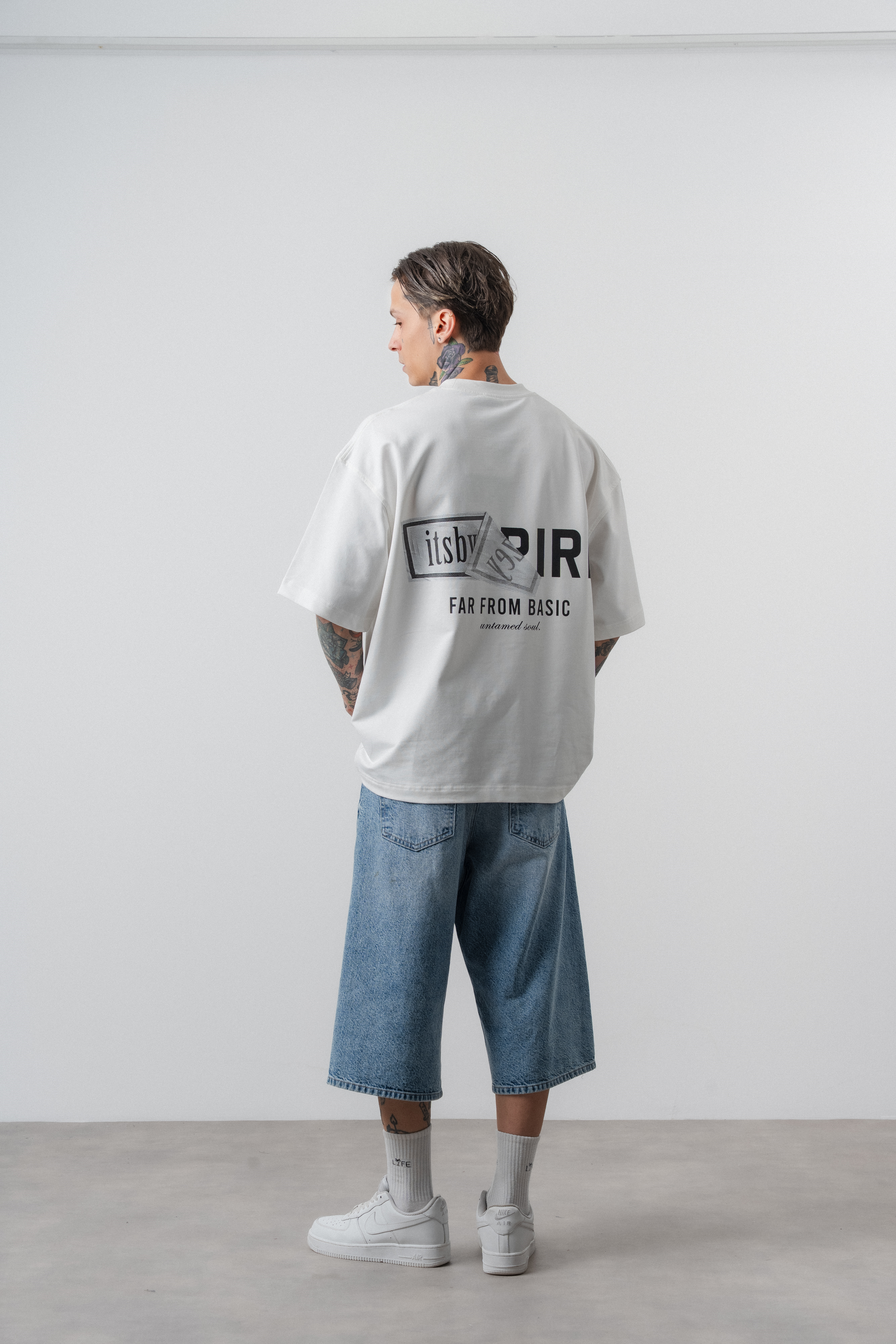 Erkek Respire x Itsbyzey Baskılı Oversize T-Shirt Beyaz