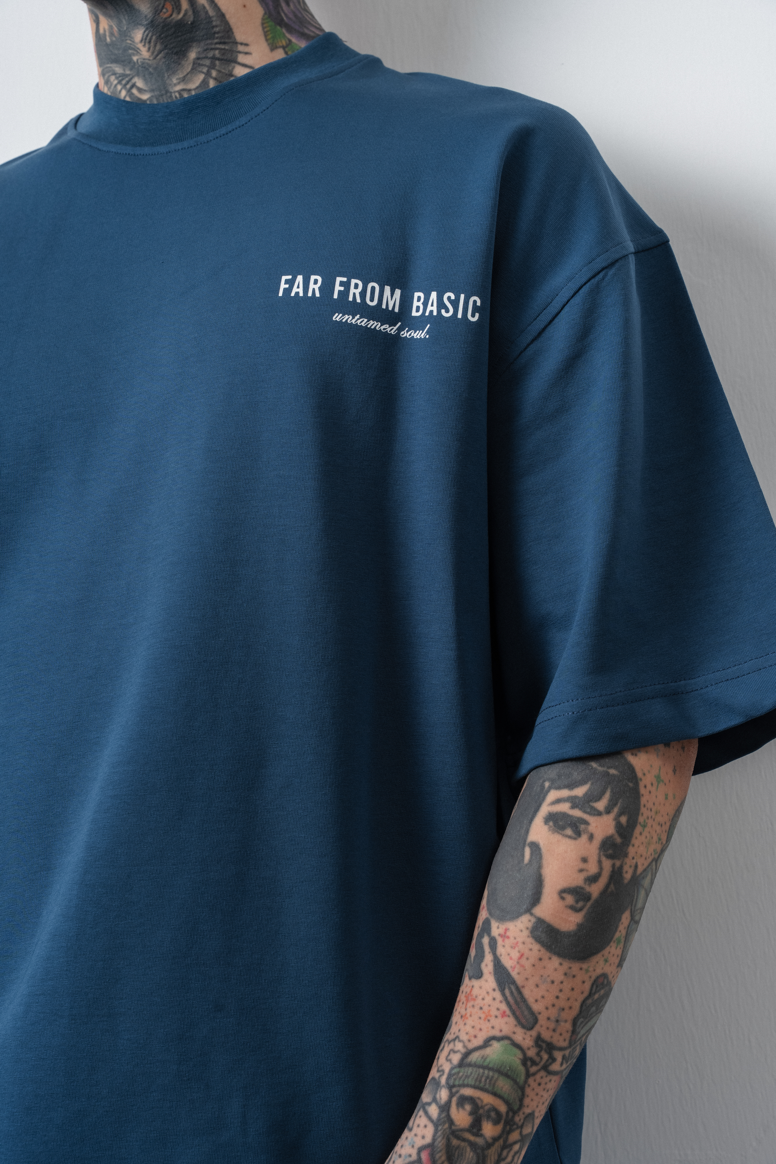 Erkek Respire x Itsbyzey Baskılı Oversize T-Shirt Lacivert