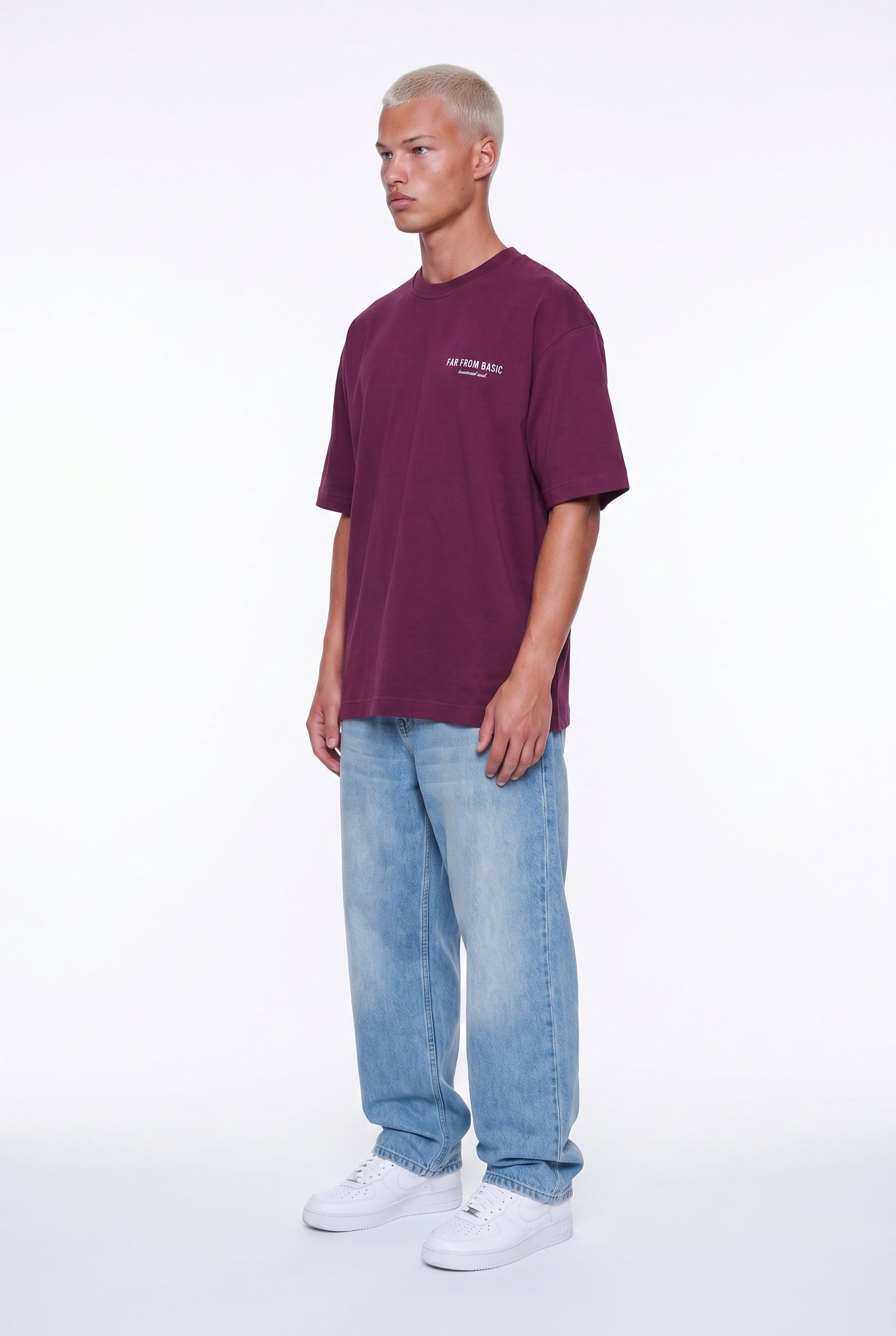 Erkek Respire x Itsbyzey Baskılı Oversize T-Shirt Vişne