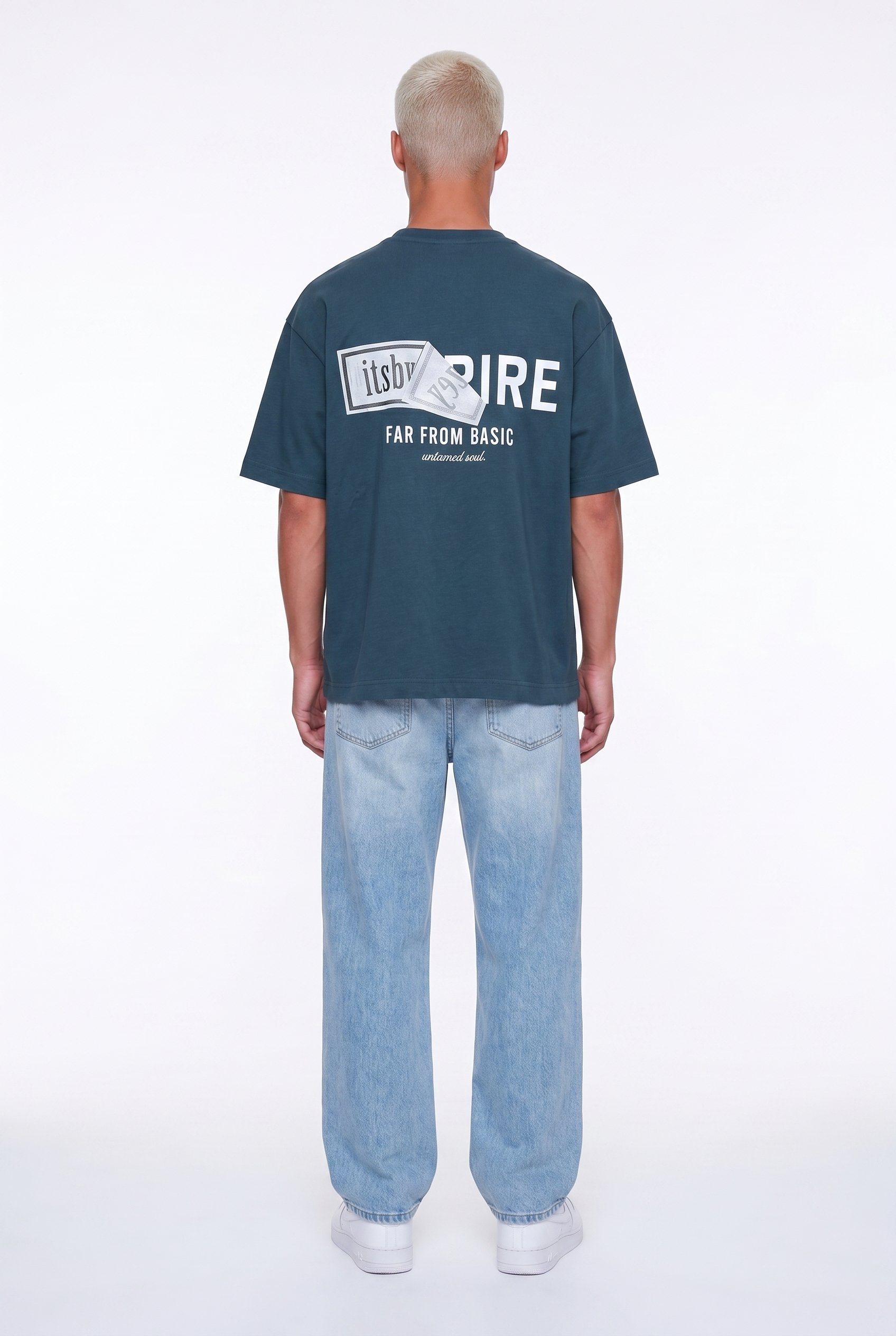 Erkek Respire x Itsbyzey Baskılı Oversize T-Shirt Petrol