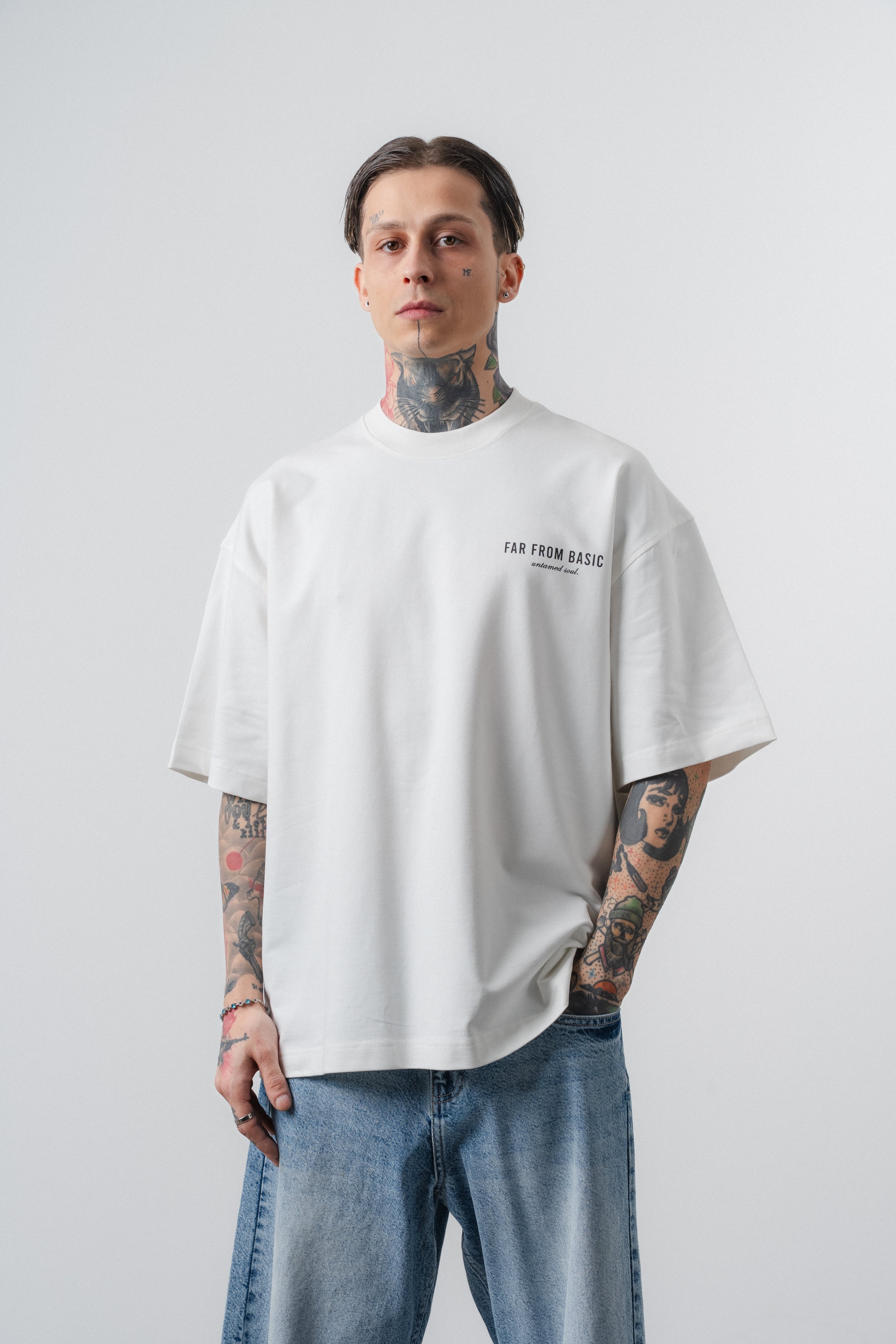 Erkek Respire x Itsbyzey Baskılı Oversize T-Shirt Beyaz