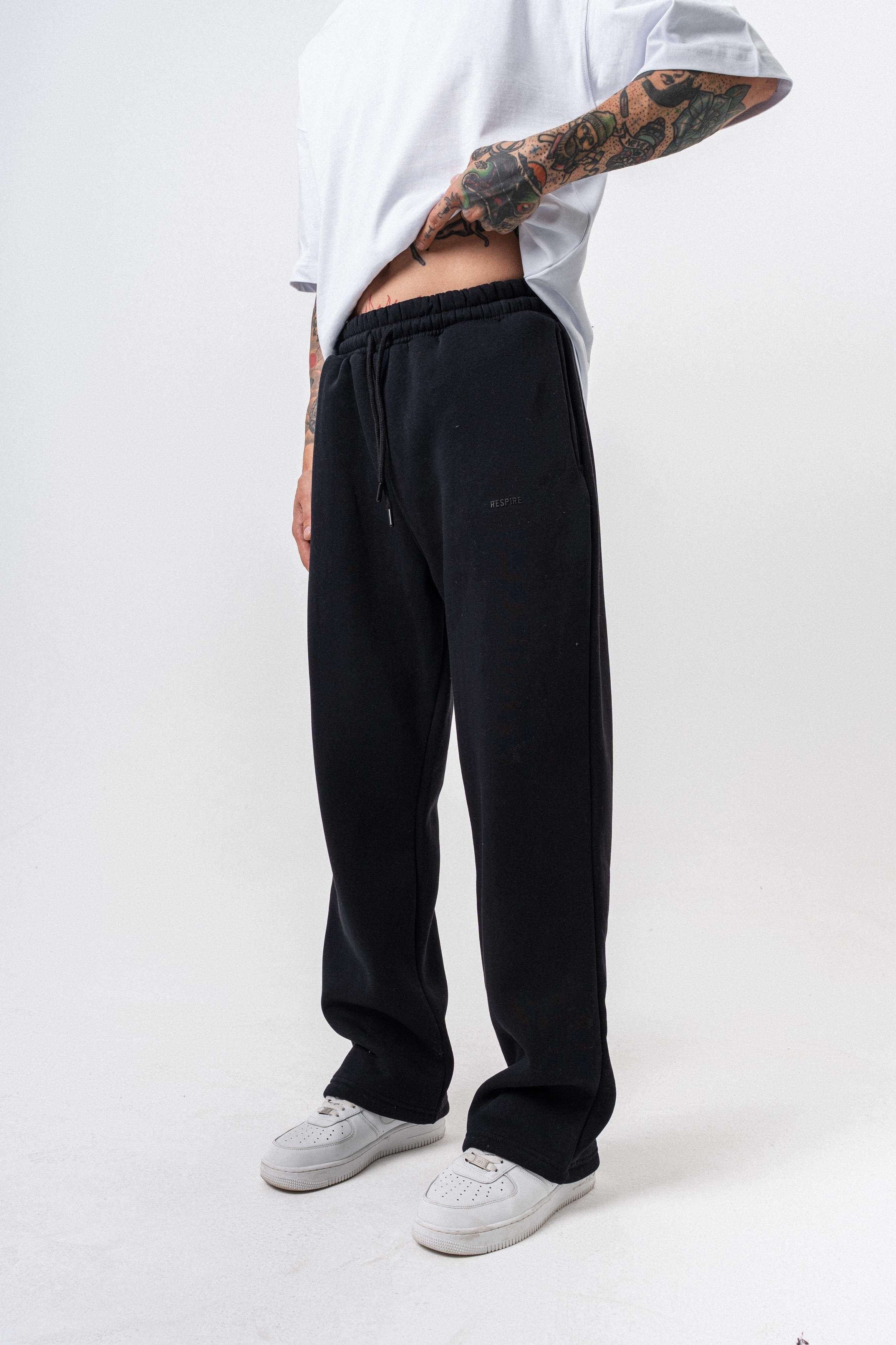 Erkek Respire Yazı Detaylı Basic Baggy Eşofman Altı Lacivert