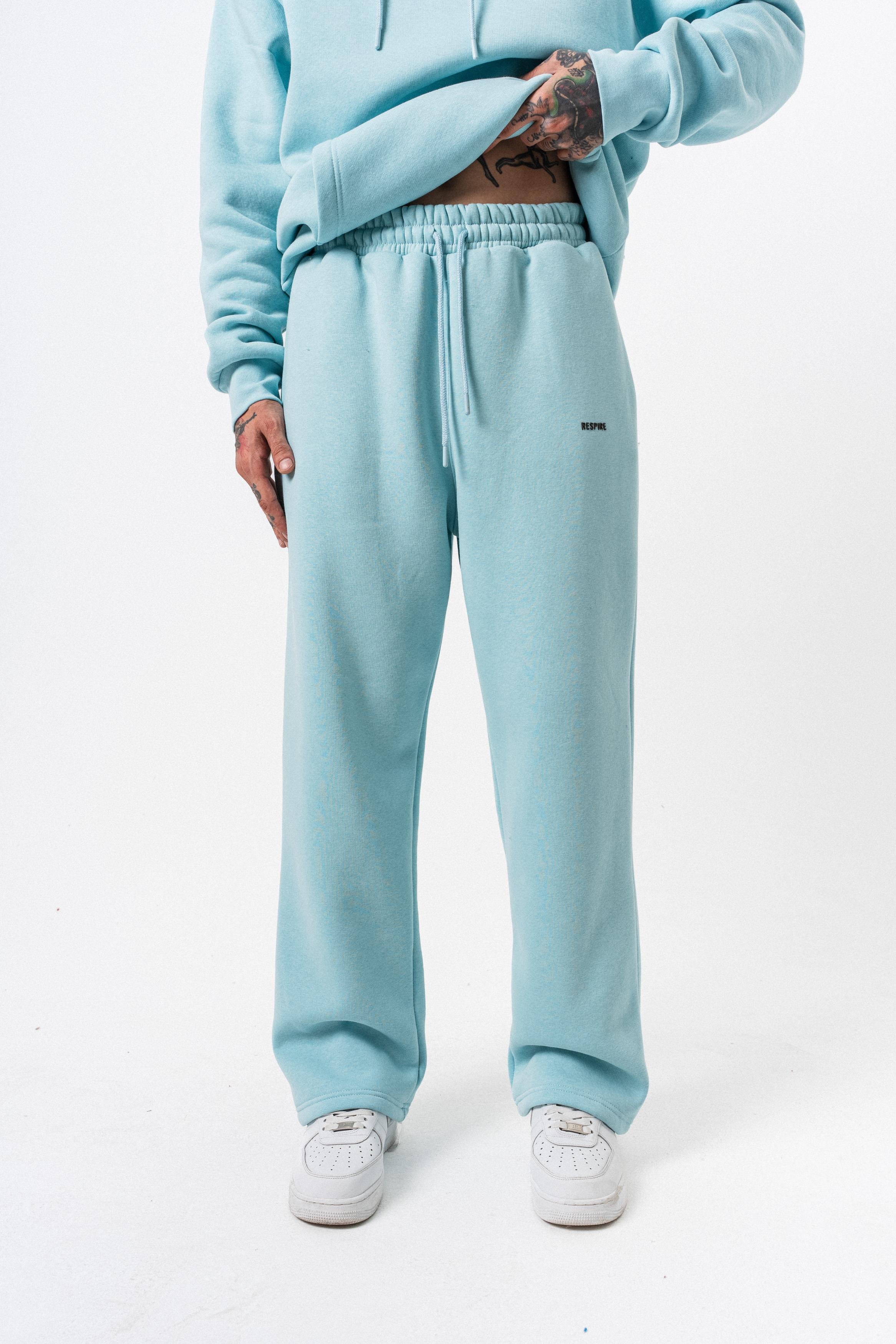Erkek Respire Yazı Detaylı Basic Baggy Eşofman Altı Bebe Mavi