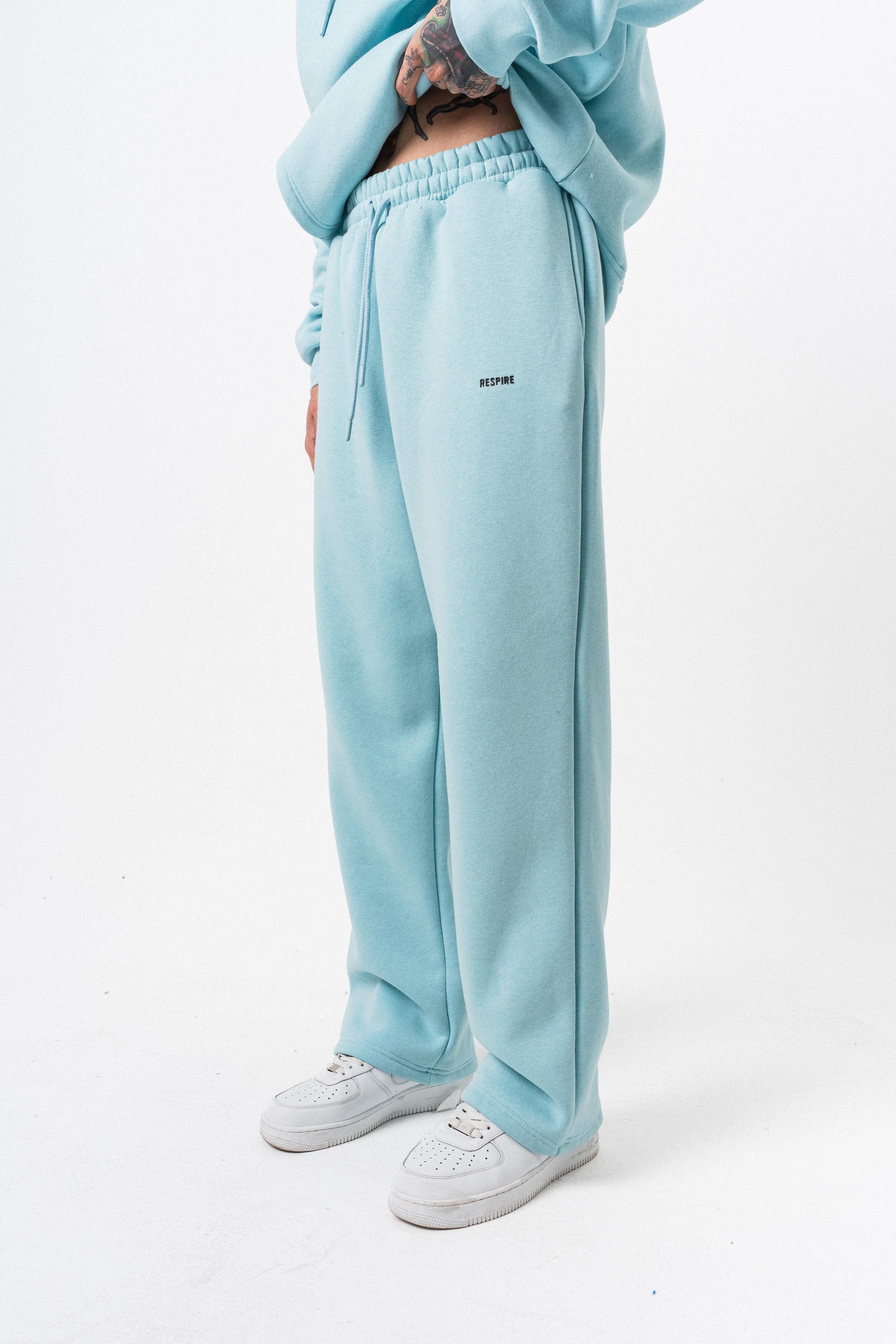 Erkek Respire Yazı Detaylı Basic Baggy Eşofman Altı Bebe Mavi