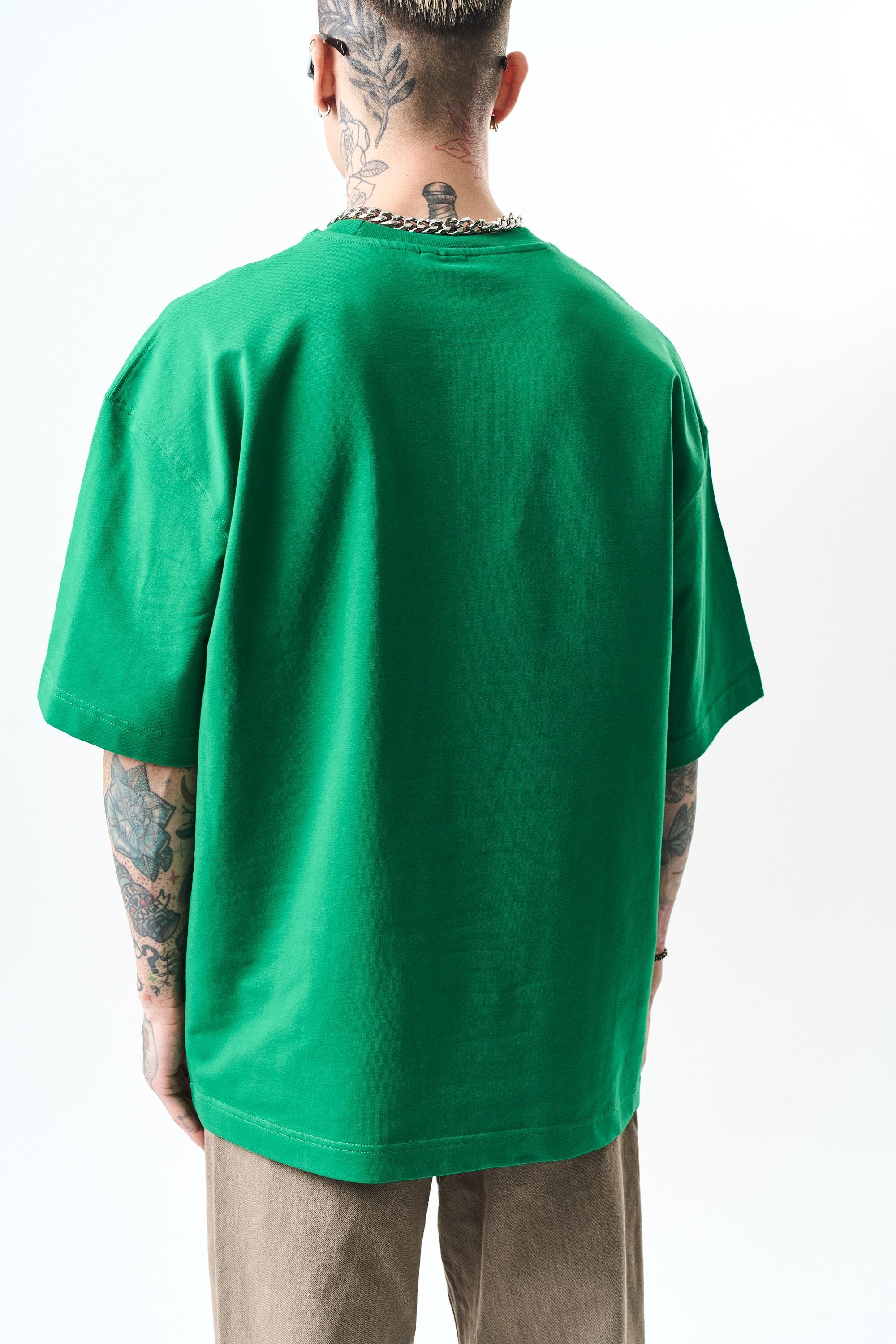 Erkek Respire Yazı Detaylı Oversize T-Shirt Benetton