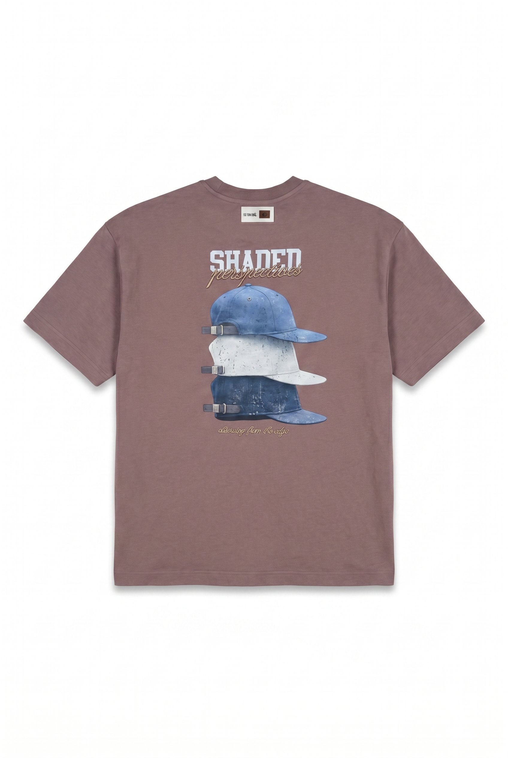 Erkek Shaded Baskılı Oversize T-Shirt Kahve