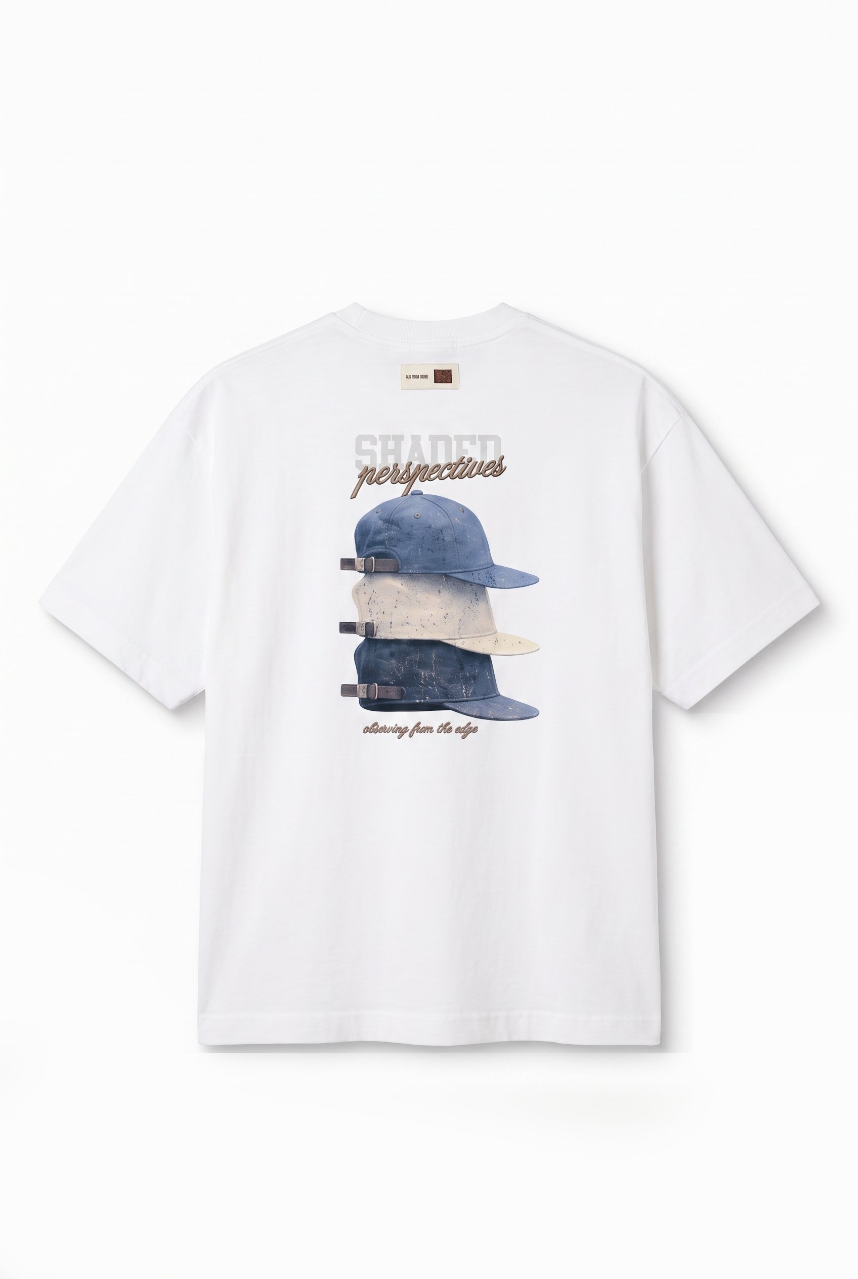 Erkek Shaded Baskılı Oversize T-Shirt Ekru