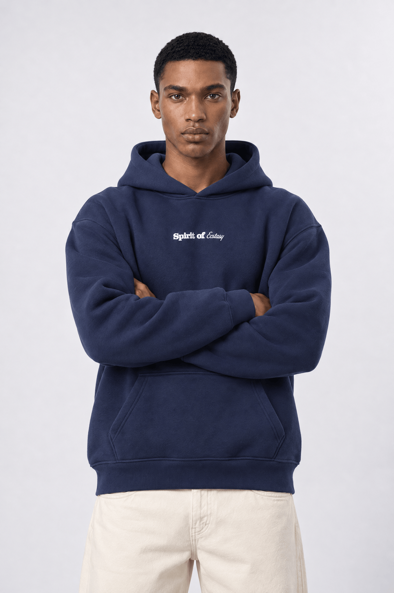 Erkek Spirit Patch Detaylı Oversize Hoodie Lacivert