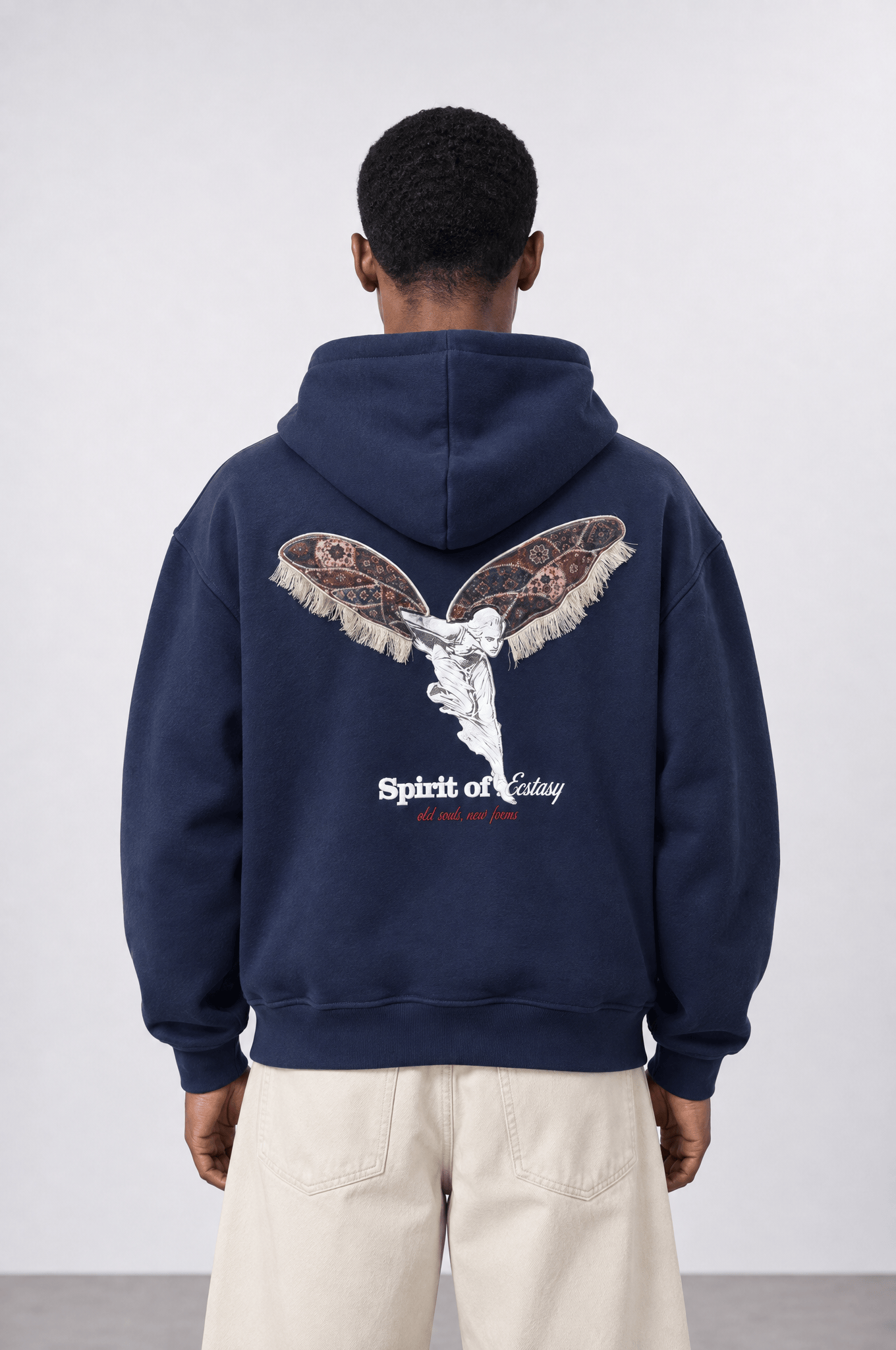 Erkek Spirit Patch Detaylı Oversize Hoodie Lacivert