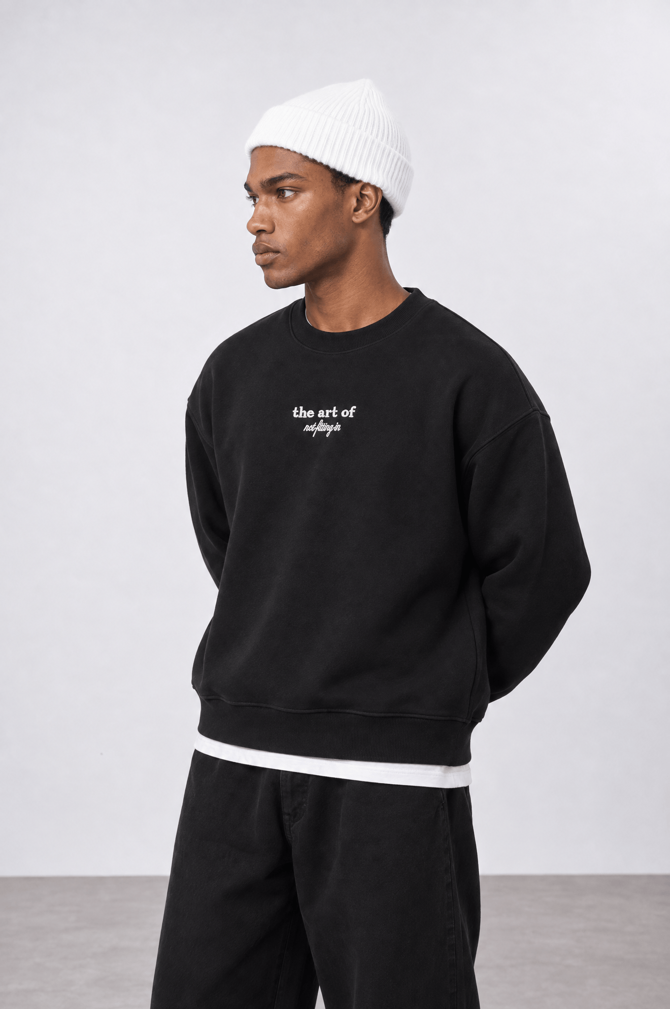 Erkek The Art Of Patch Detaylı Oversize Sweatshirt Siyah
