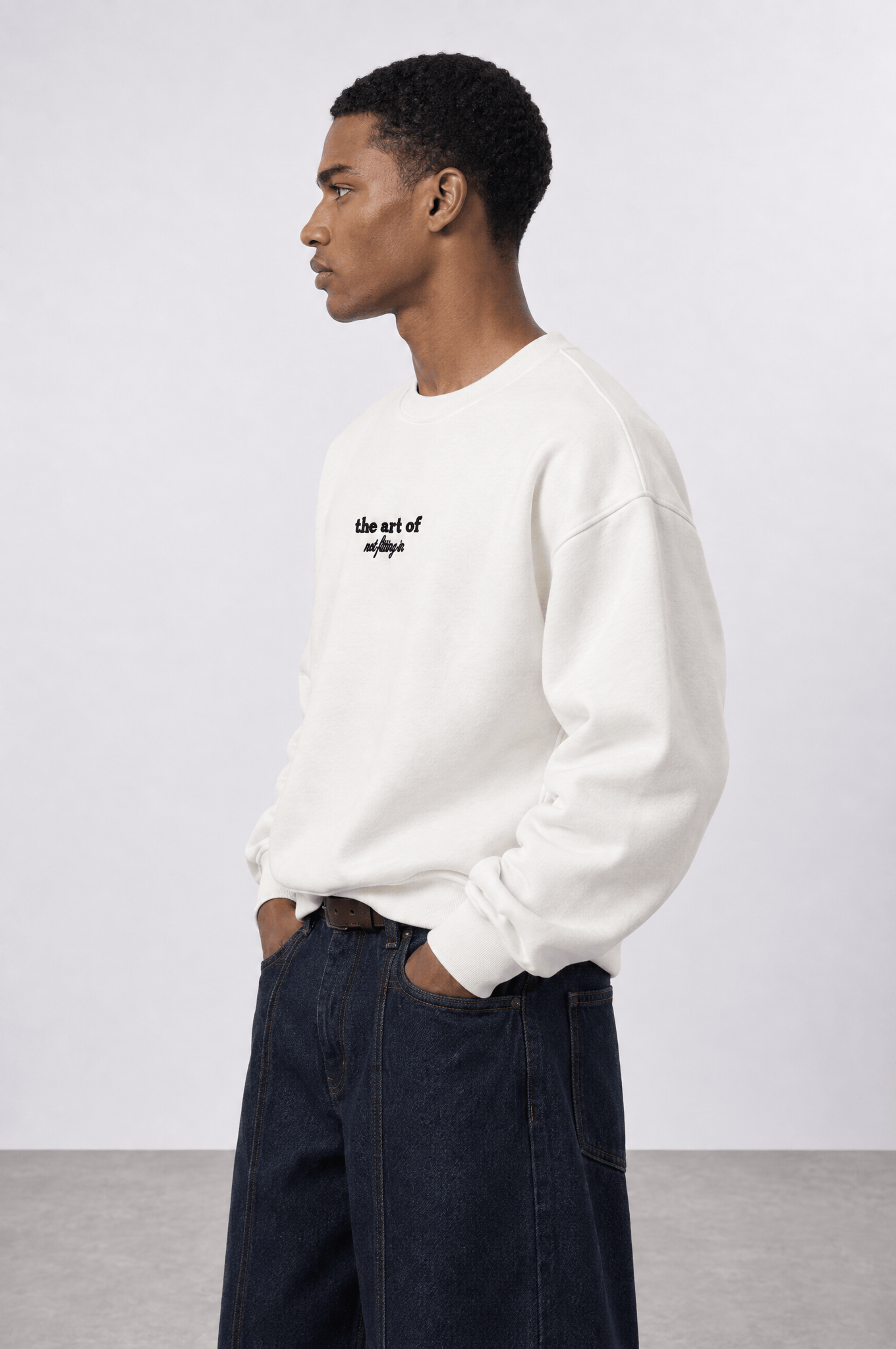 Erkek The Art Of Patch Detaylı Oversize Sweatshirt Ekru