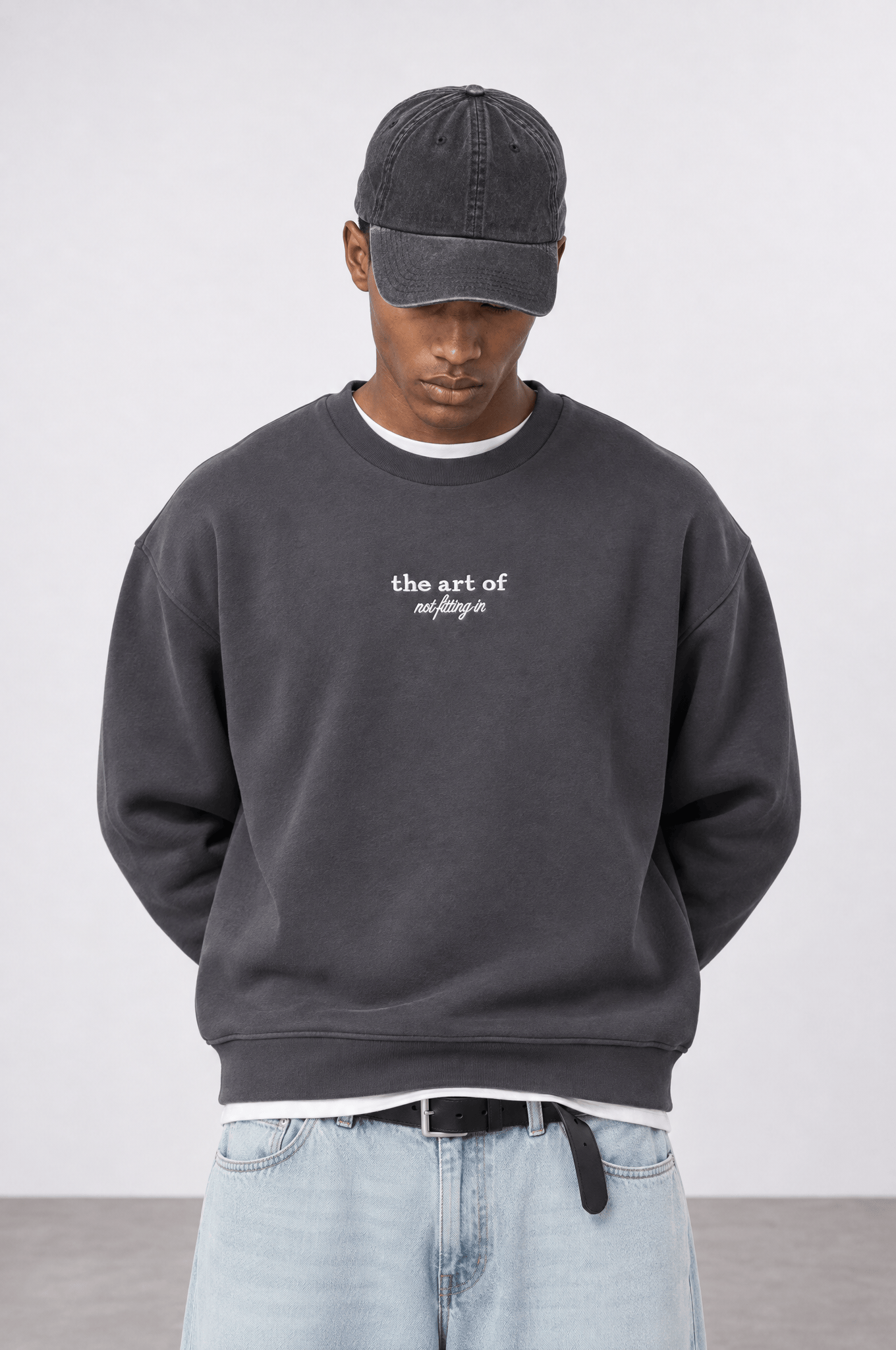 Erkek The Art Of Patch Detaylı Oversize Sweatshirt Füme