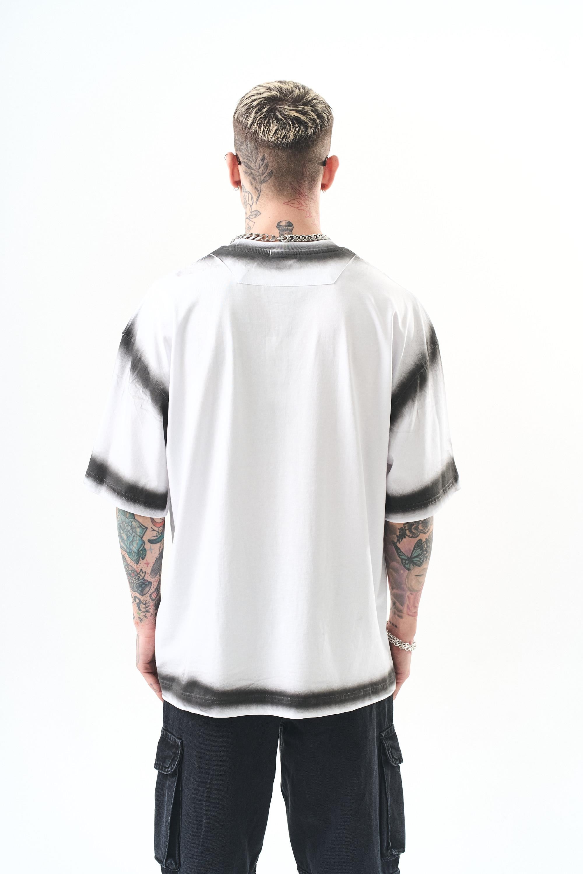 Erkek The Standard Baskılı Oversize T-Shirt Beyaz
