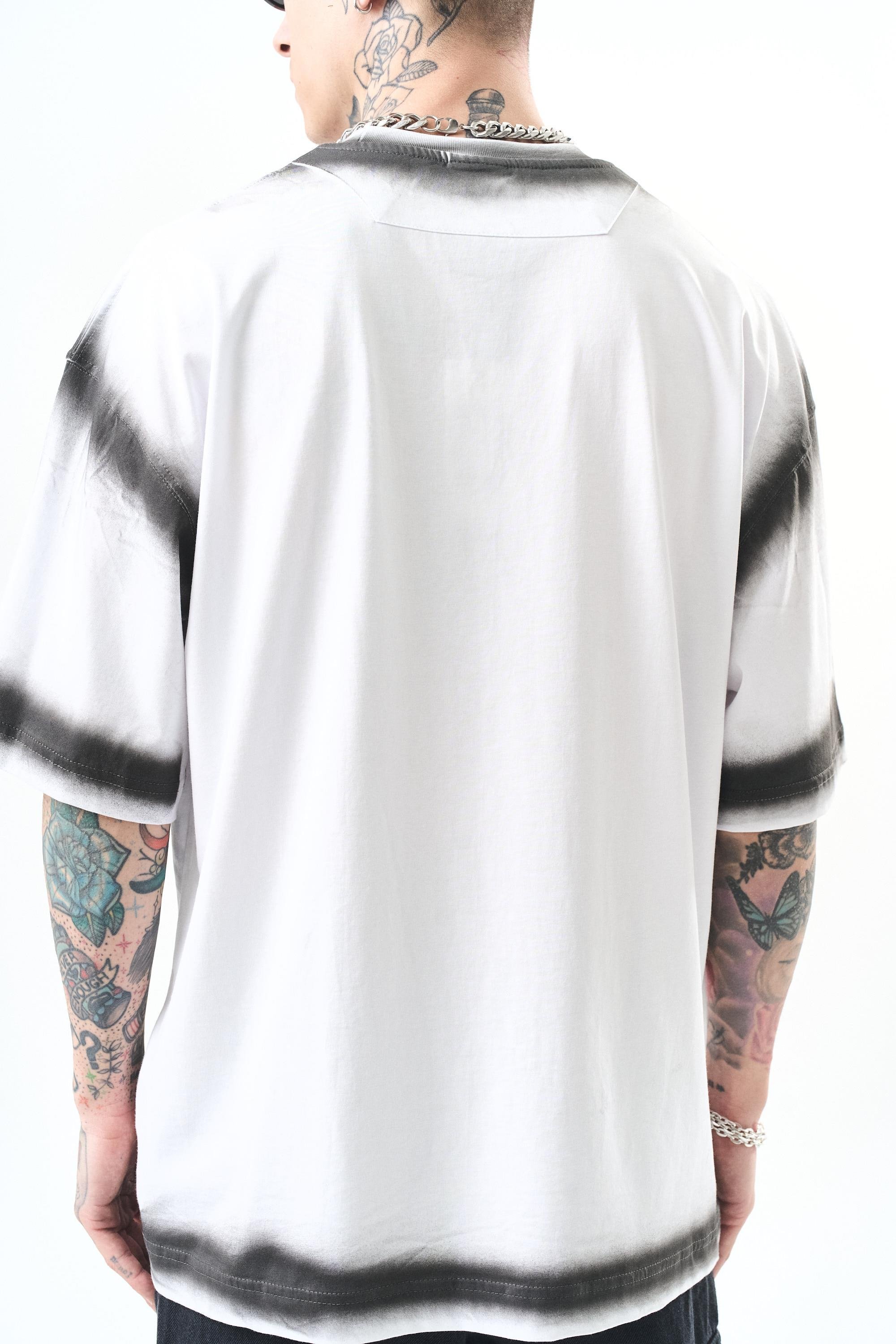 Erkek The Standard Baskılı Oversize T-Shirt Beyaz