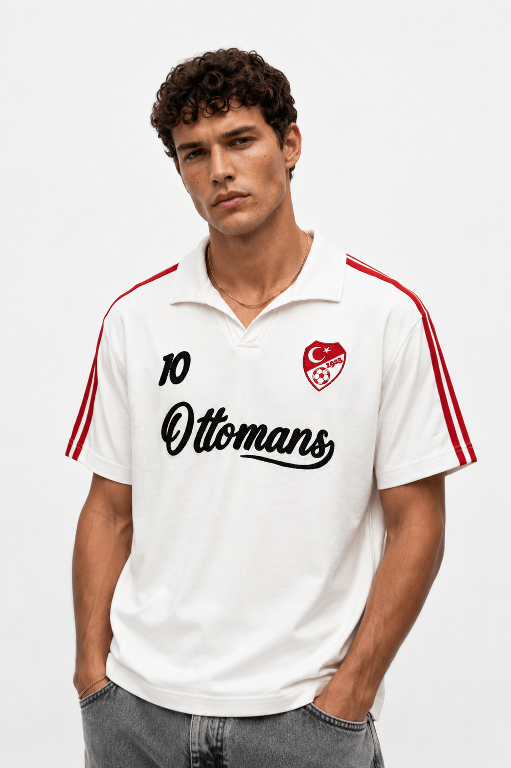 Erkek Türkiye Retro Forma T-Shirt Ekru
