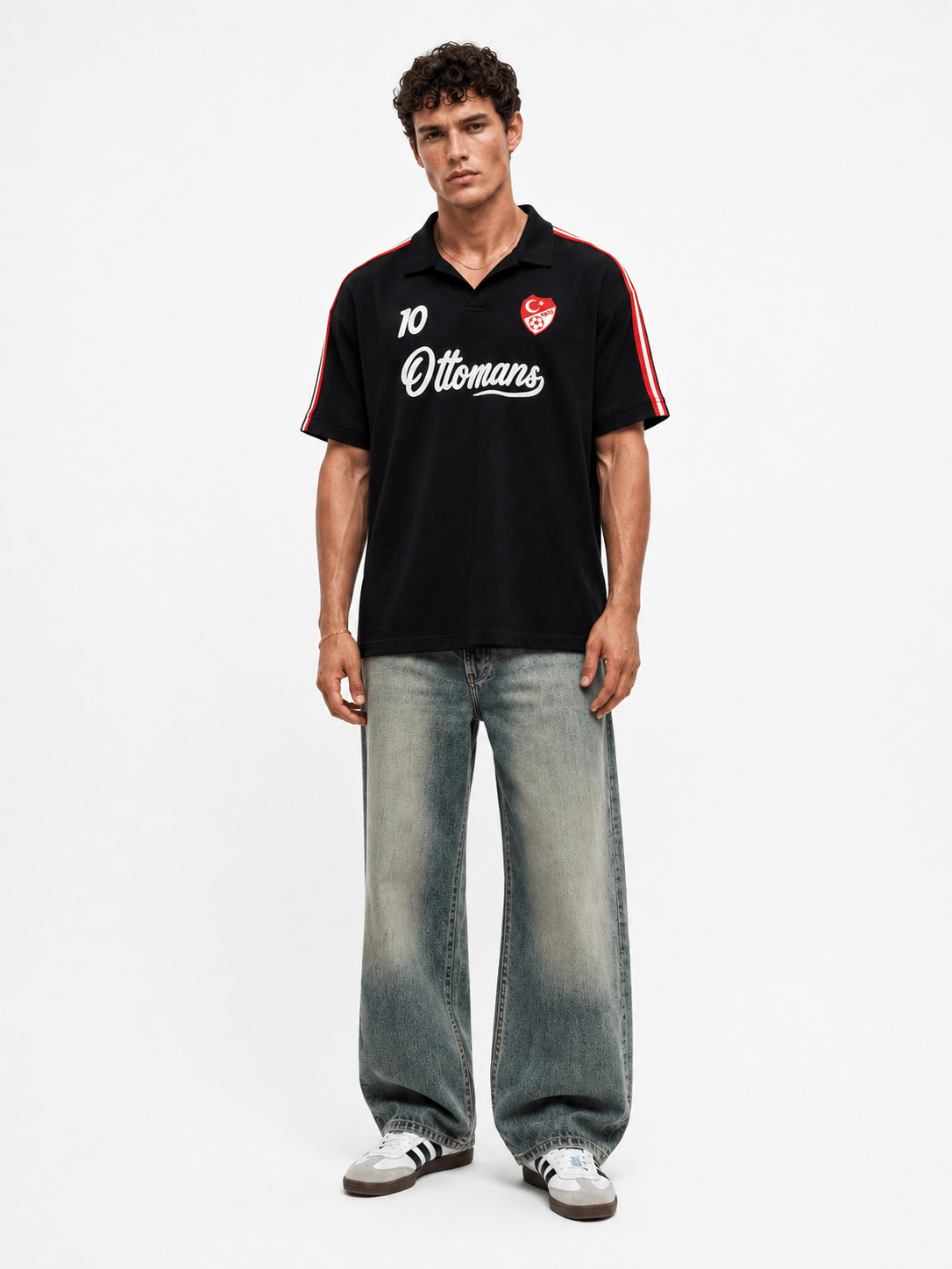 Erkek Türkiye Retro Forma T-Shirt Siyah