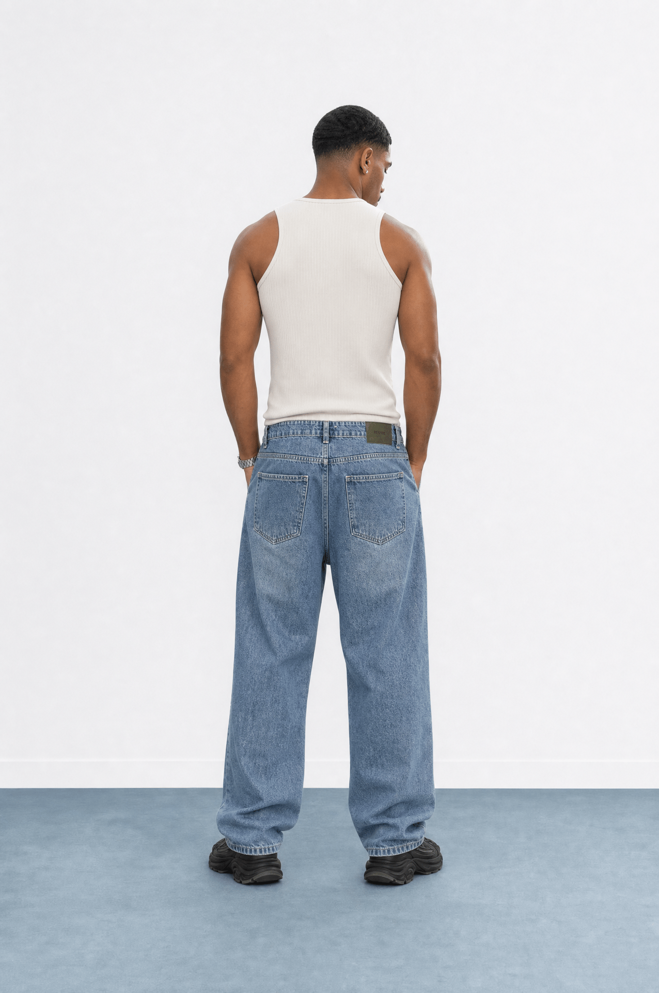 Erkek Washed Baggy Pantolon A.Mavi