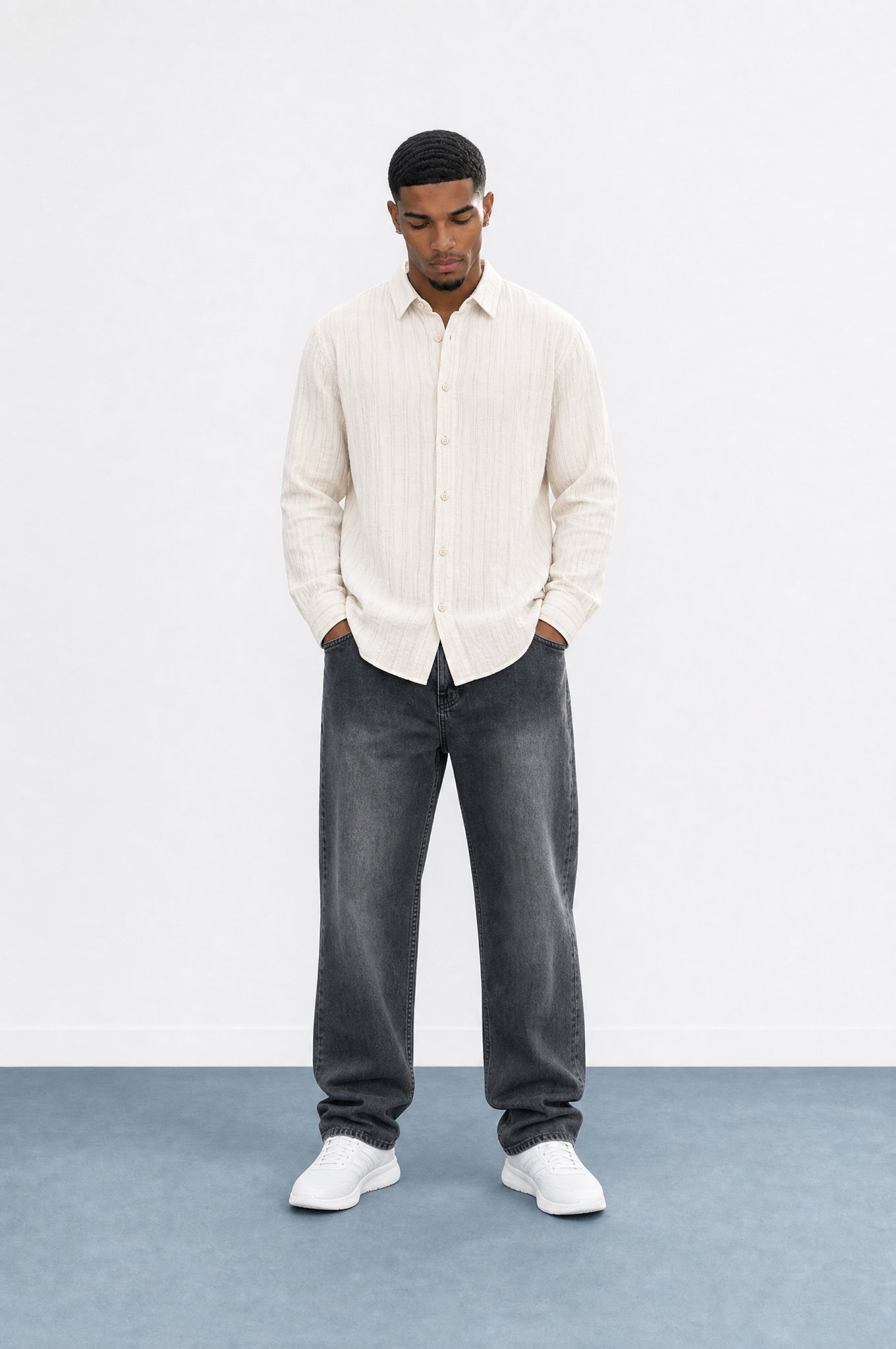 Erkek Washed Baggy Pantolon Antrasit