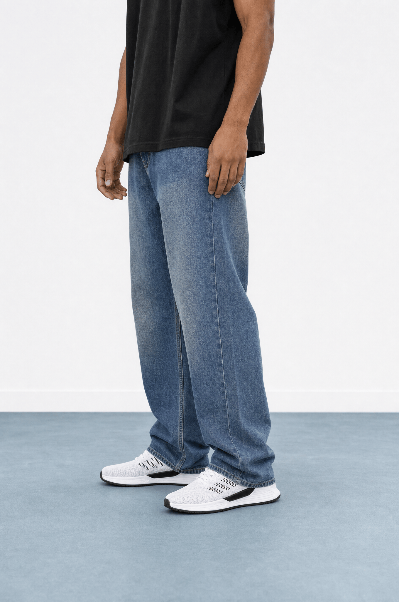 Erkek Washed Baggy Pantolon K.Mavi