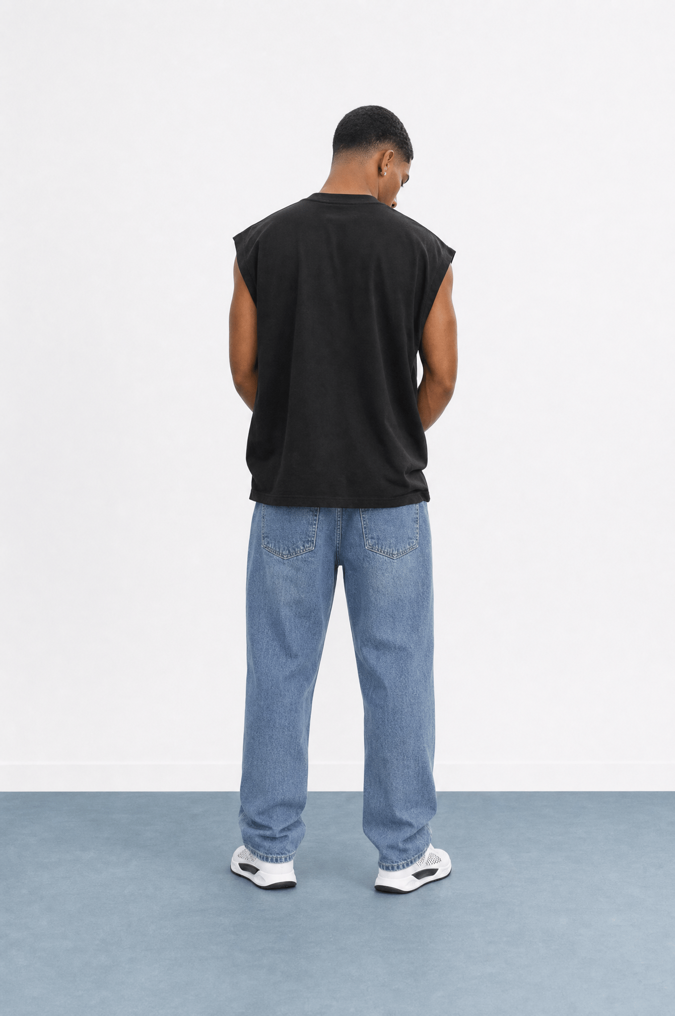 Erkek Washed Baggy Pantolon K.Mavi
