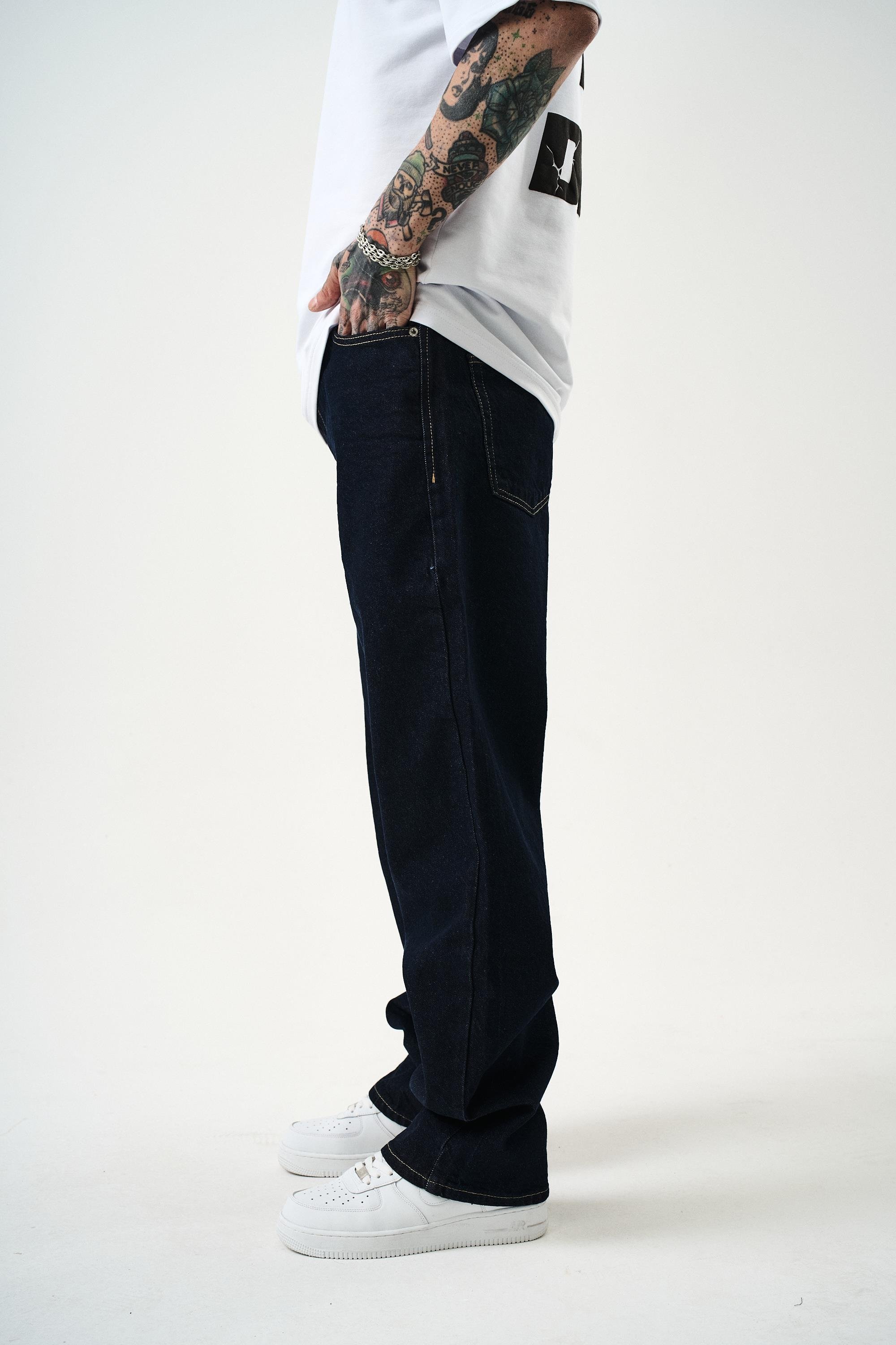 Erkek Washed Baggy Pantolon Lacivert