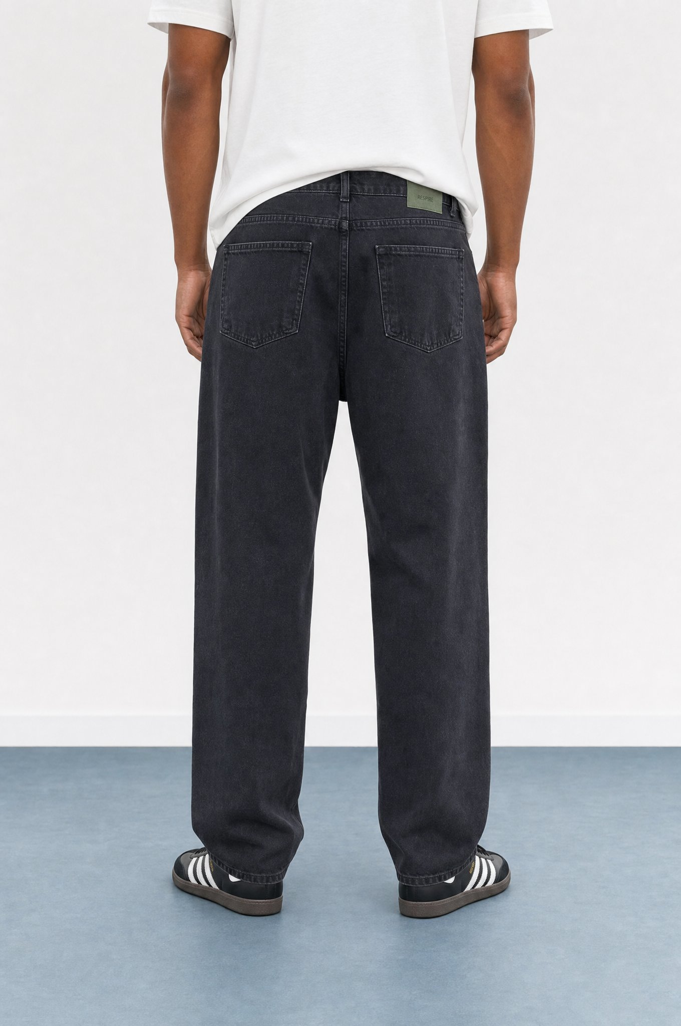 Erkek Washed Baggy Pantolon Siyah